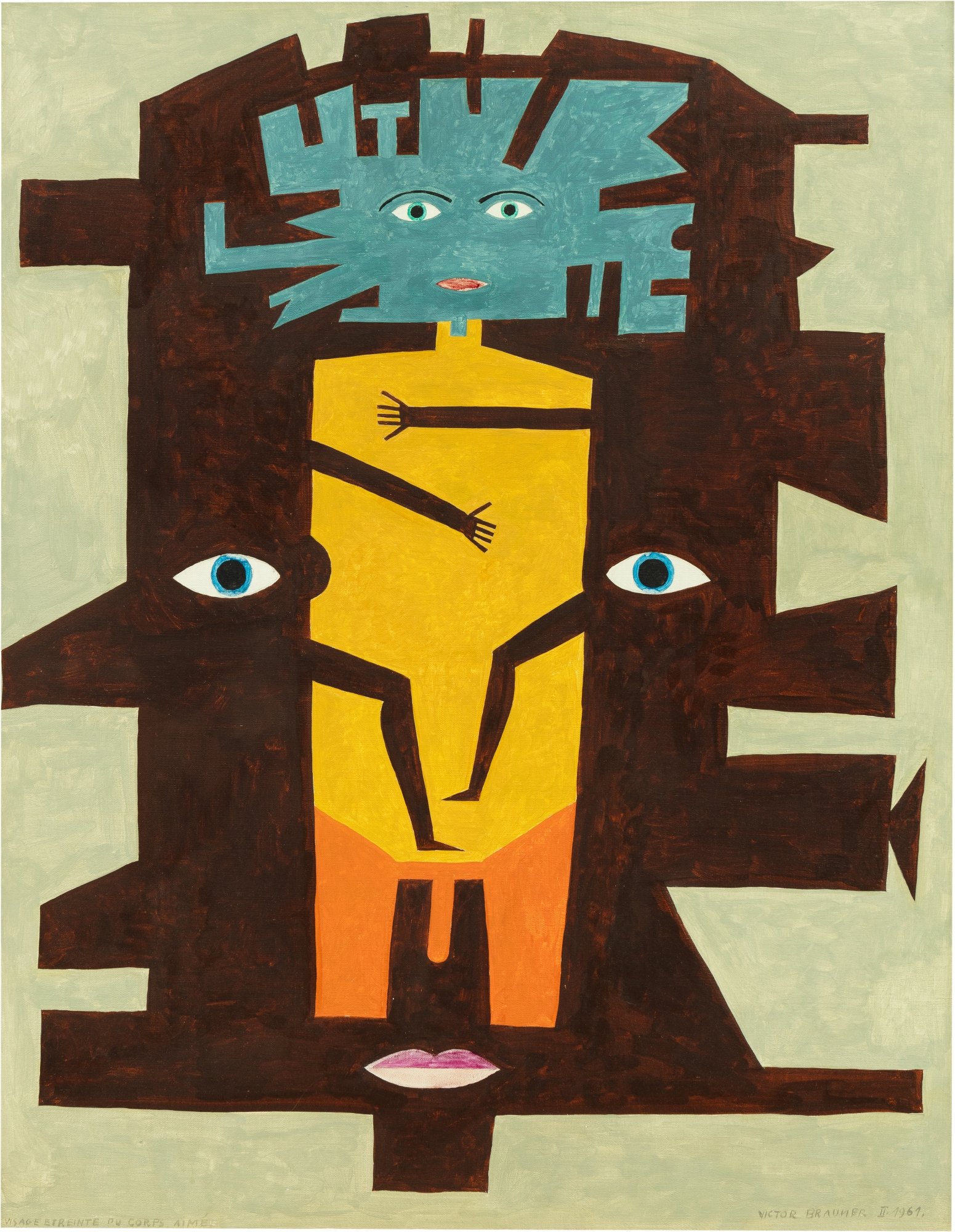 Victor Brauner — Visage, étreinte du corps aimé