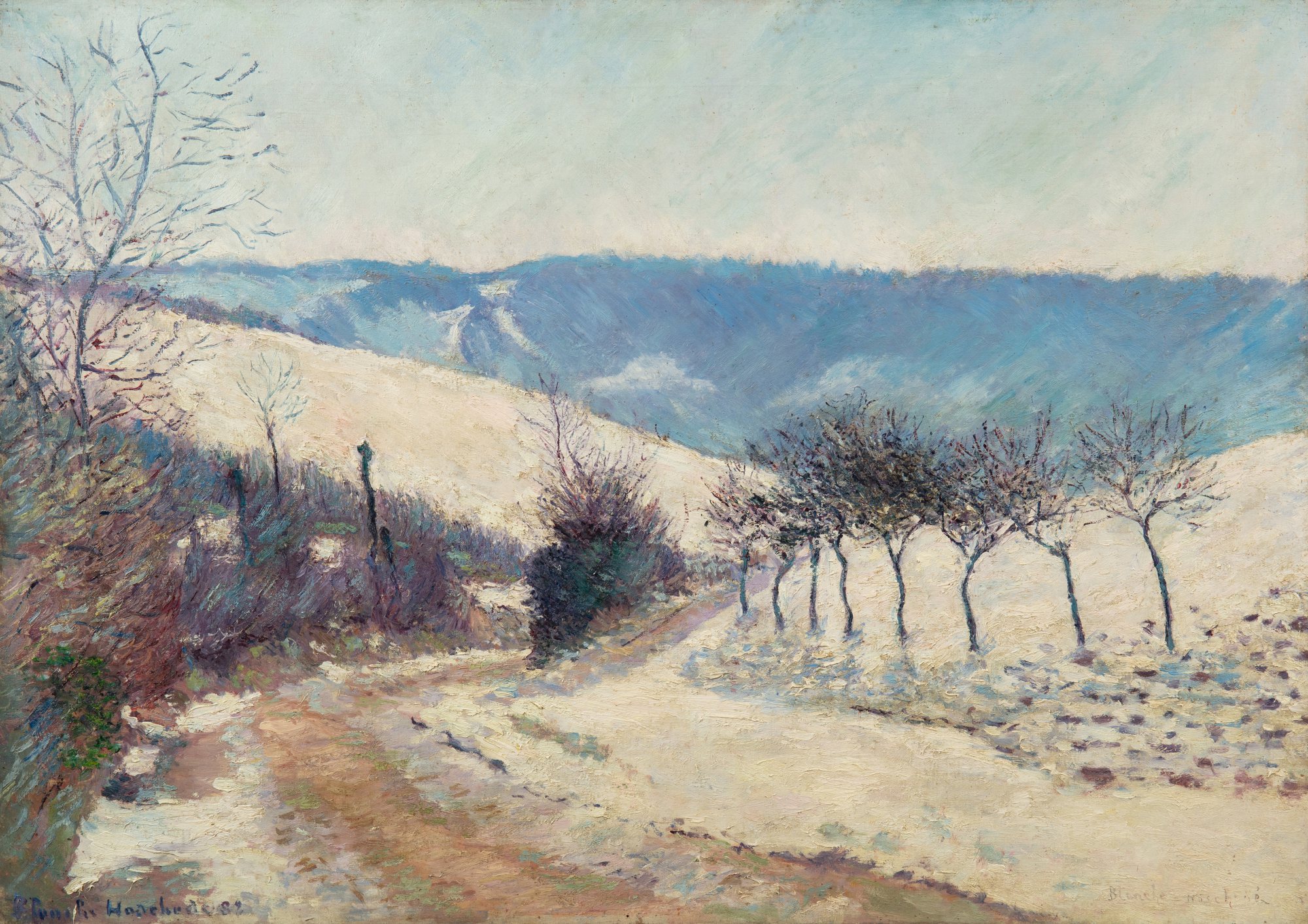 Blanche Hoschedé-Monet — Paysage effet de neige, le Val près de Giverny