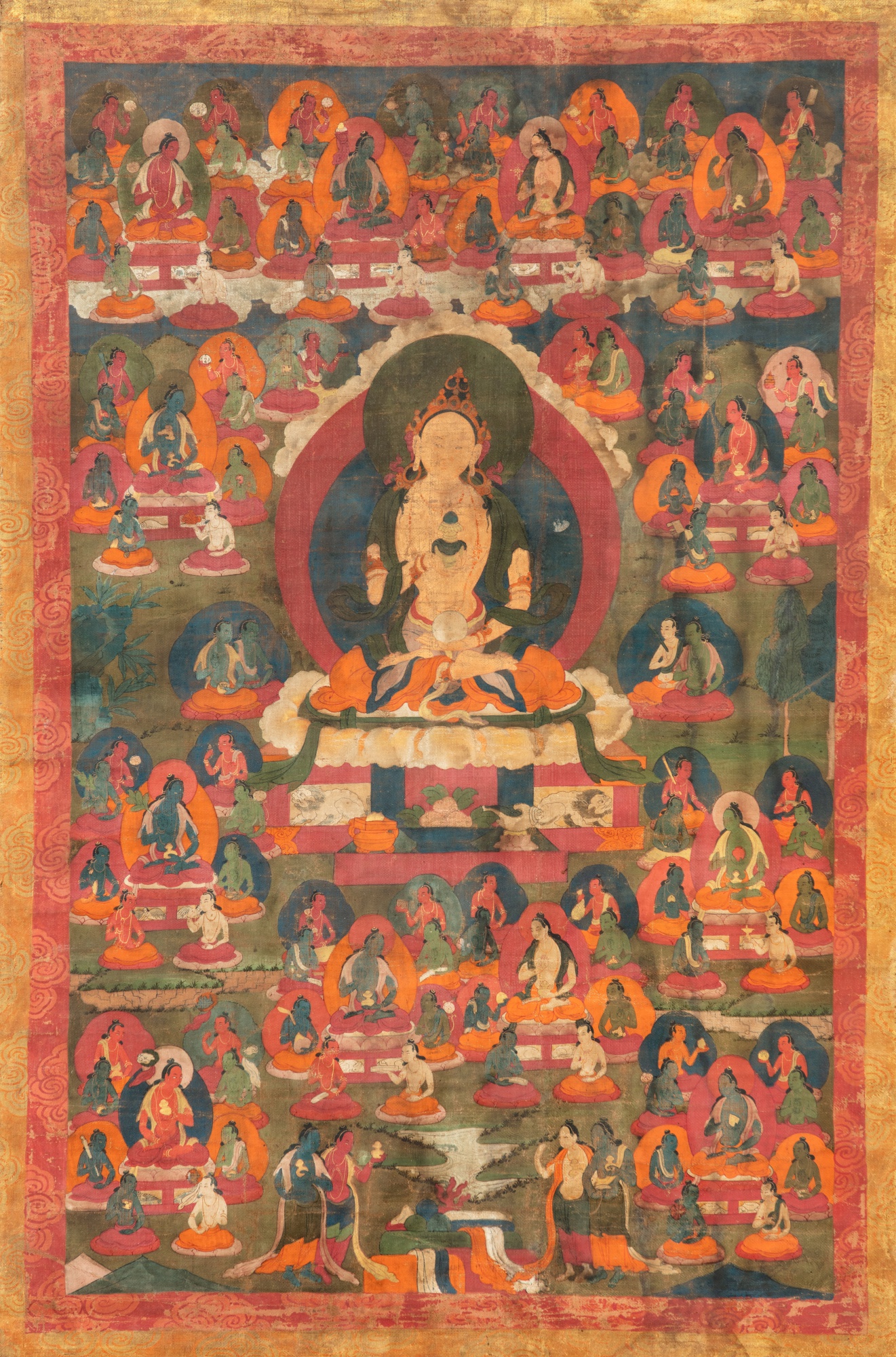 A thangka depicting Sherap Chamma — 西藏 十八世紀 希繞強瑪唐卡 設色布本