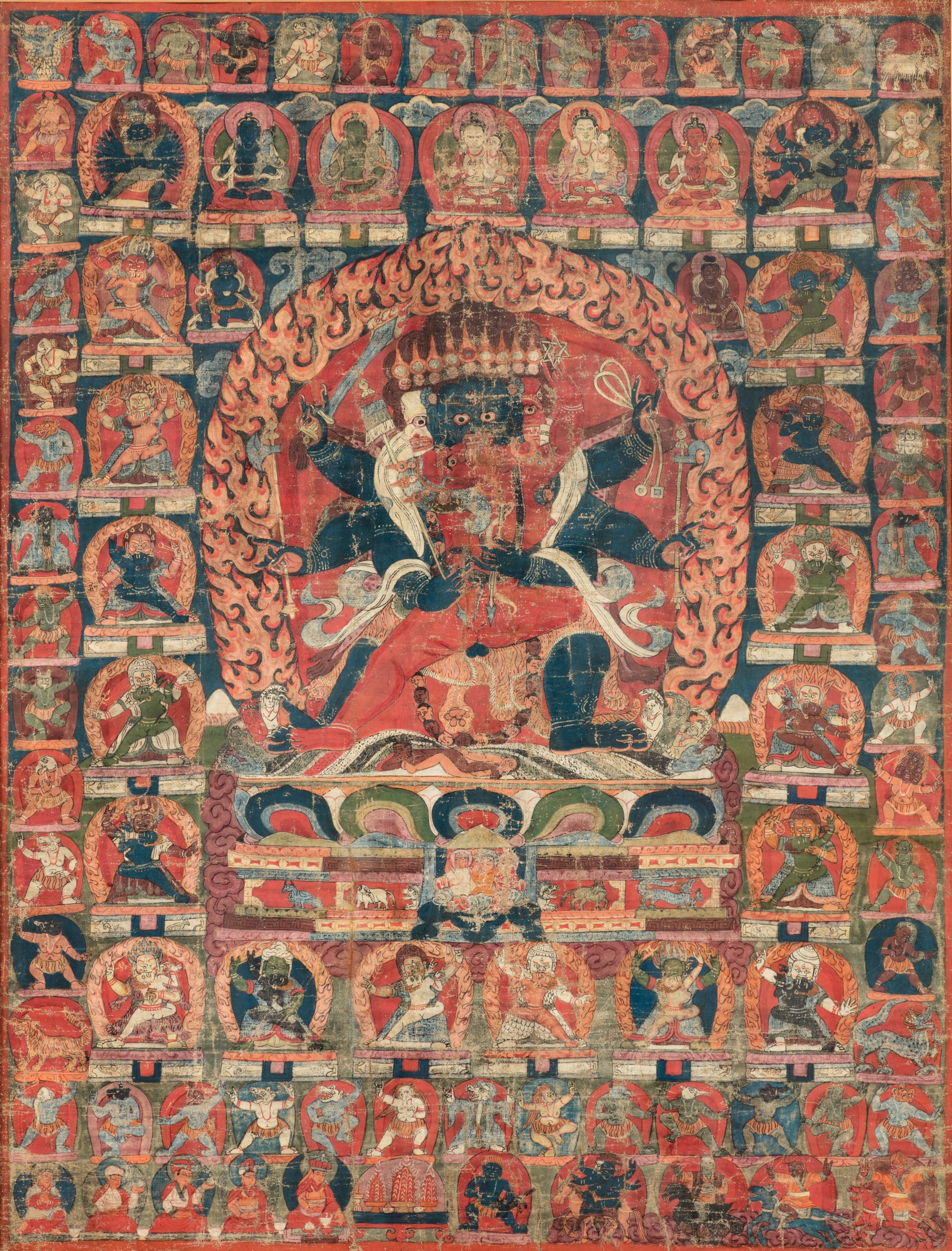 A thangka depicting Trowo Tsochog Kagying — 西藏 約十六世紀 措秋卡央唐卡 設色布本