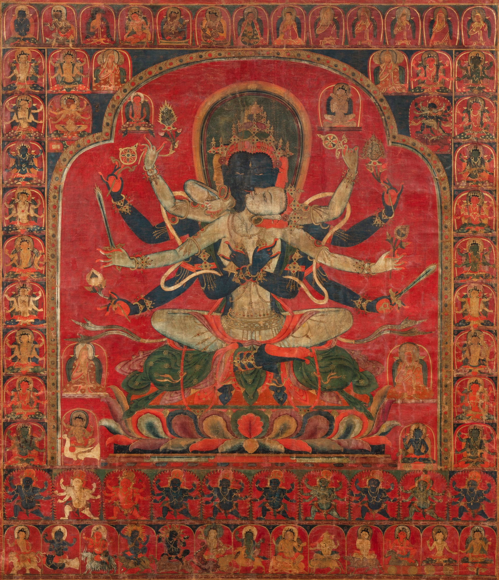 Unknown — 西藏 十五世紀 密集金剛唐卡 設色布本