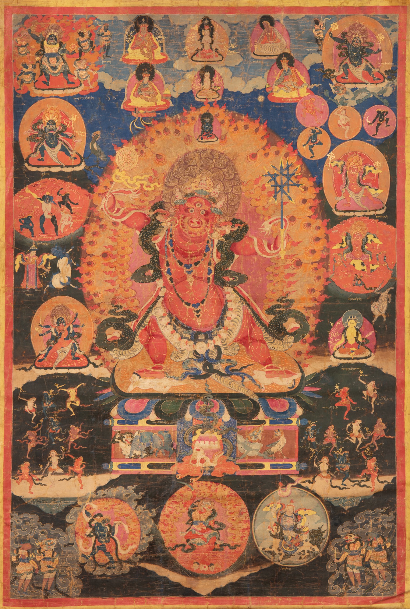 A fine thangka depicting Takla Membar — 西藏 十八世紀 達拉梅巴唐卡 設色布本