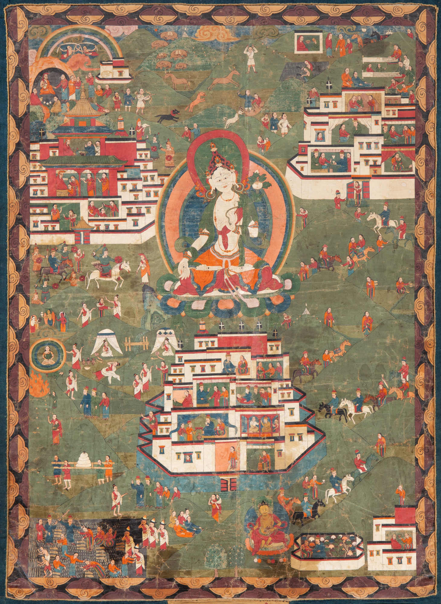 A thangka depicting Nangsa Wöbum as Sitatara — 西藏 約十九世紀 白度母唐卡 設色布本