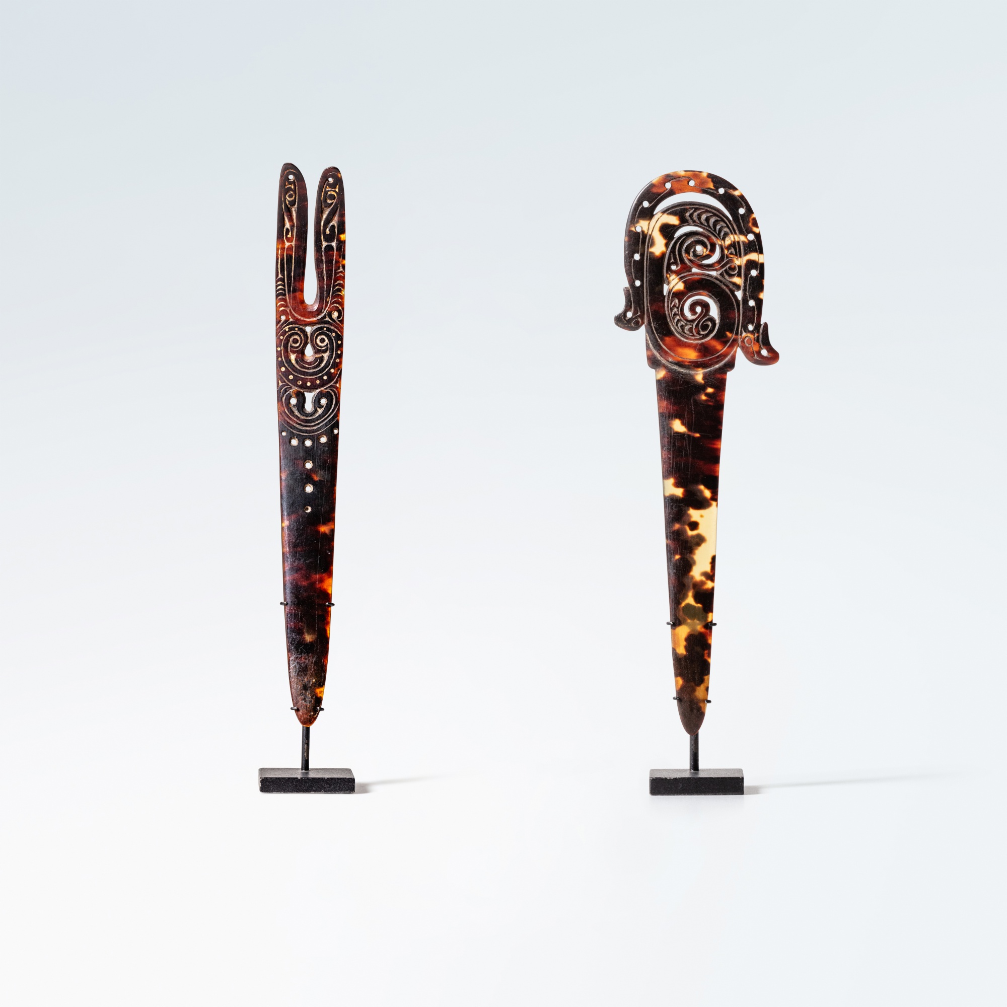 Unknown (Historical) — Two Massim Lime Spatula in tortoise shell, Trobriand Islands, Papua New Guinea
