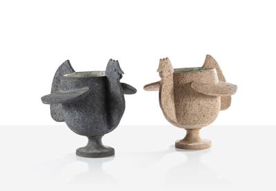Paire de Cache-Pots Poule, Grand modèle
