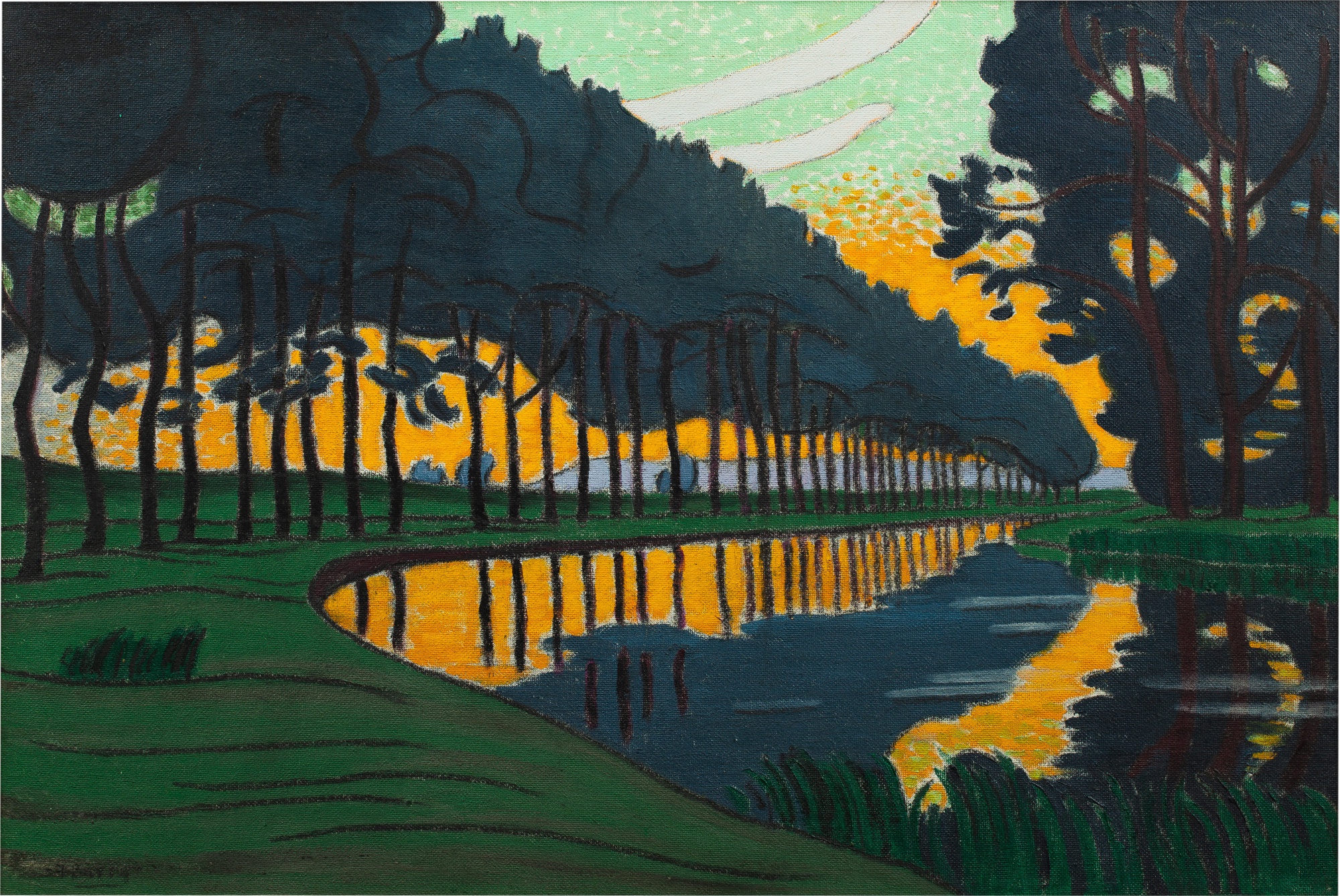 Sir Claude Francis Barry — The Canal, Evening