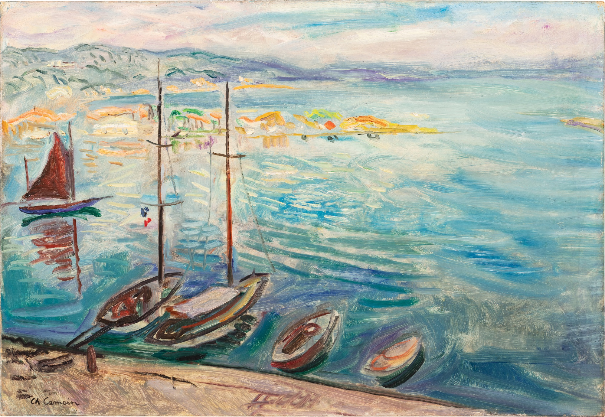 Charles Camoin — Voiliers et deux-mâts dans le port de Saint-Tropez