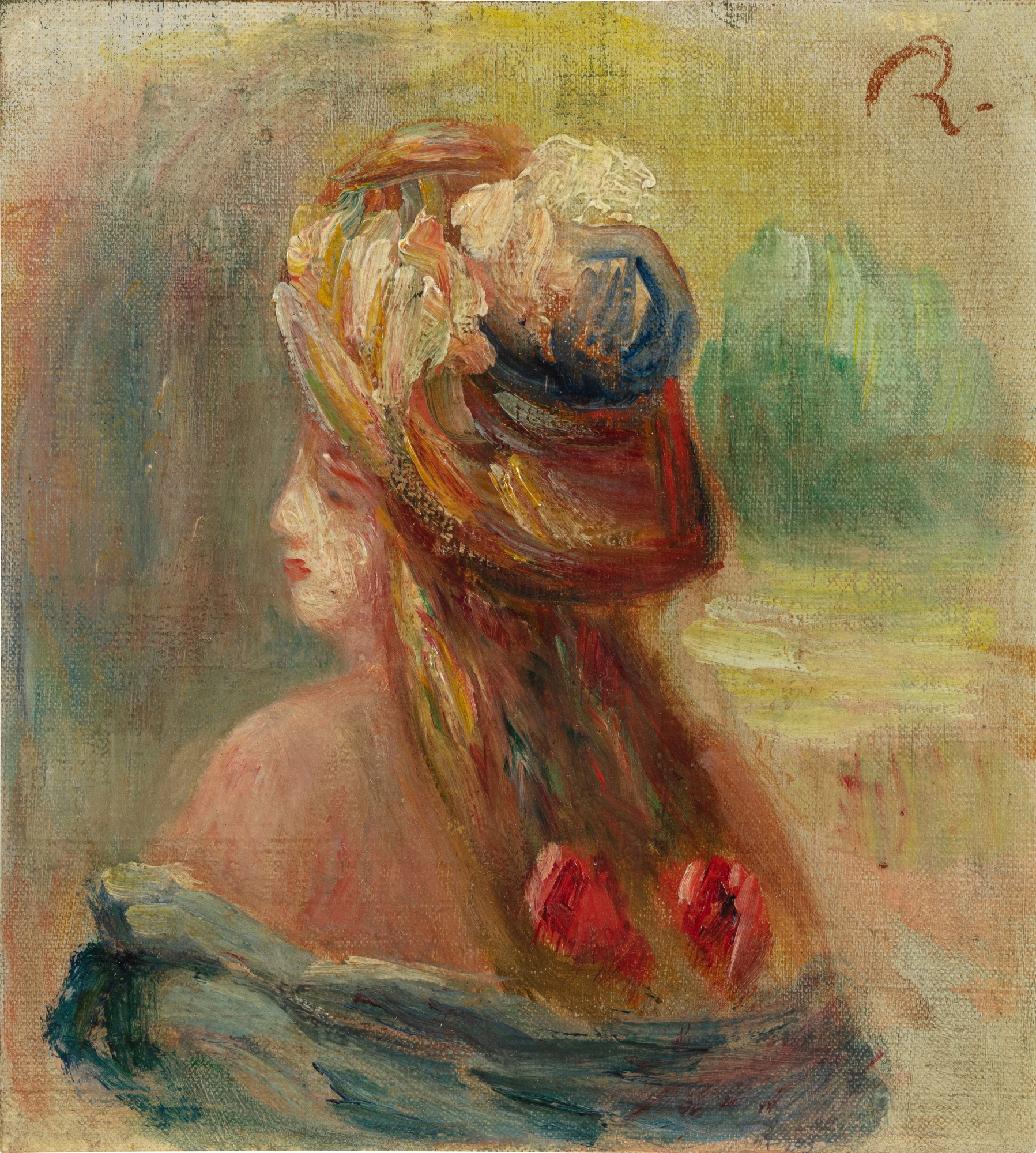 Pierre-Auguste Renoir — Buste de jeune fille au chapeau