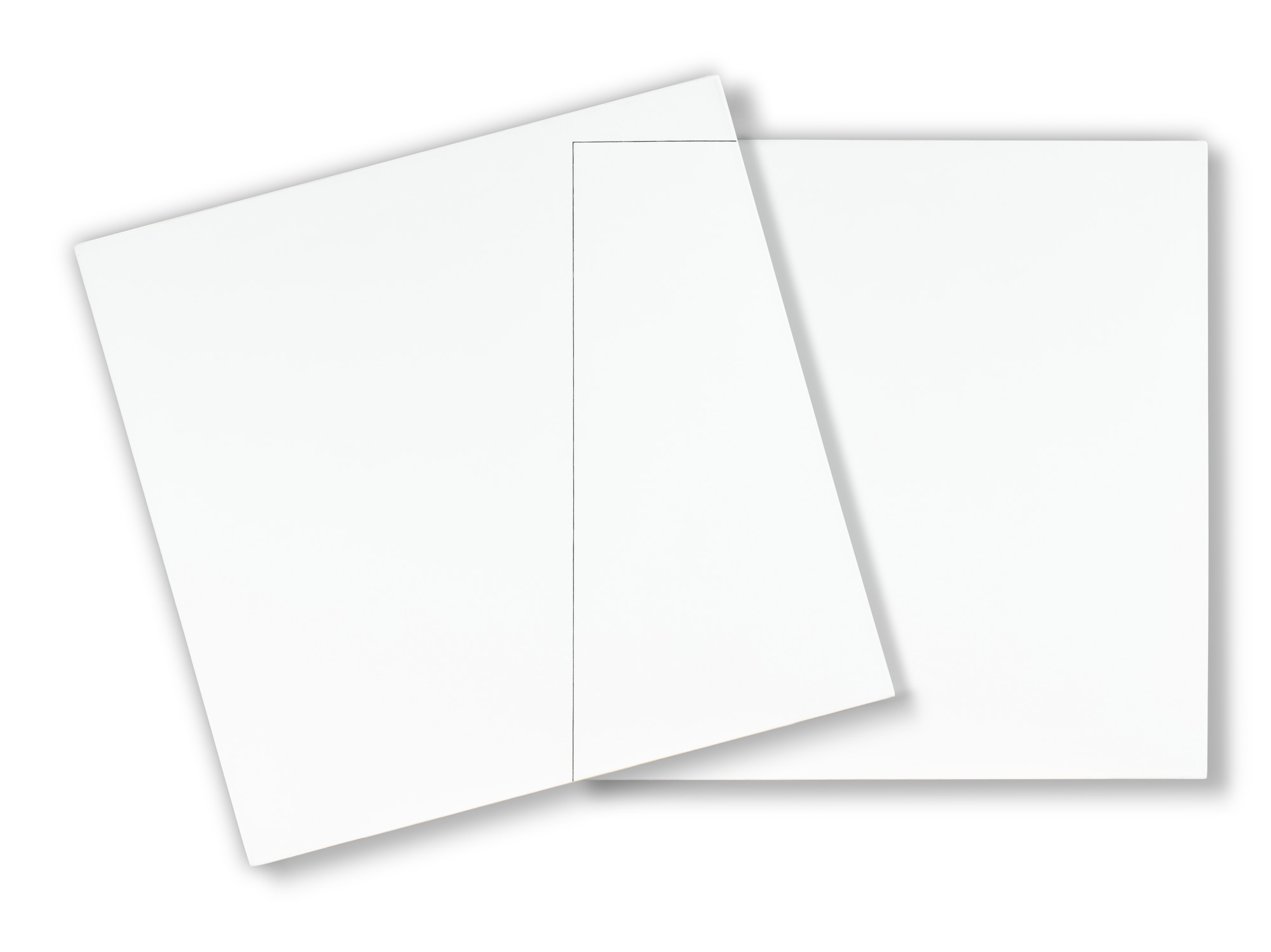 François Morellet — Superposition et transparence : Tableau derrière 0° - Tableau devant basculé à 15°, milieu d'un de ses côtés sur angle bas gauche du tableau derrière (Diptyque)