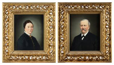 Old Portraits with Crossed Eyes (Diptych)
