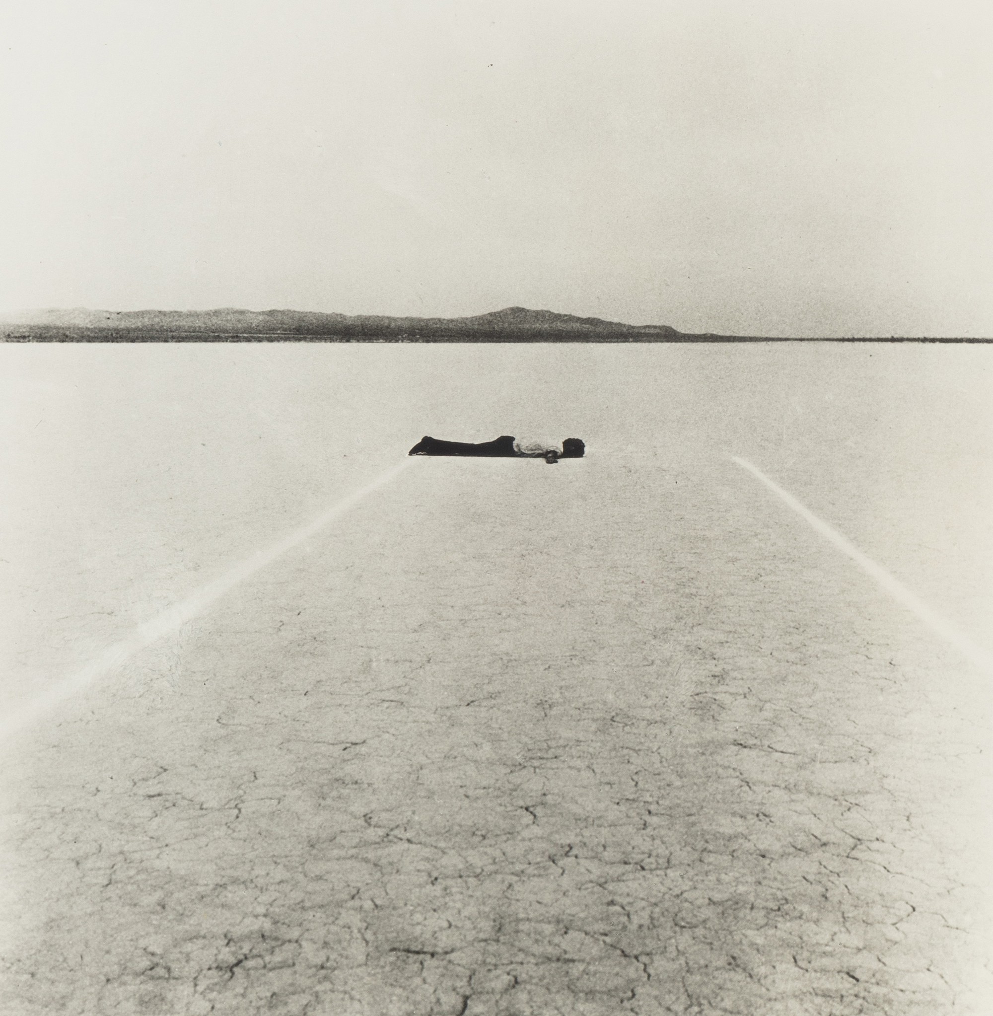 Walter De Maria — Two Parallel Lines, 12 Ft apart in chalk, Nevada