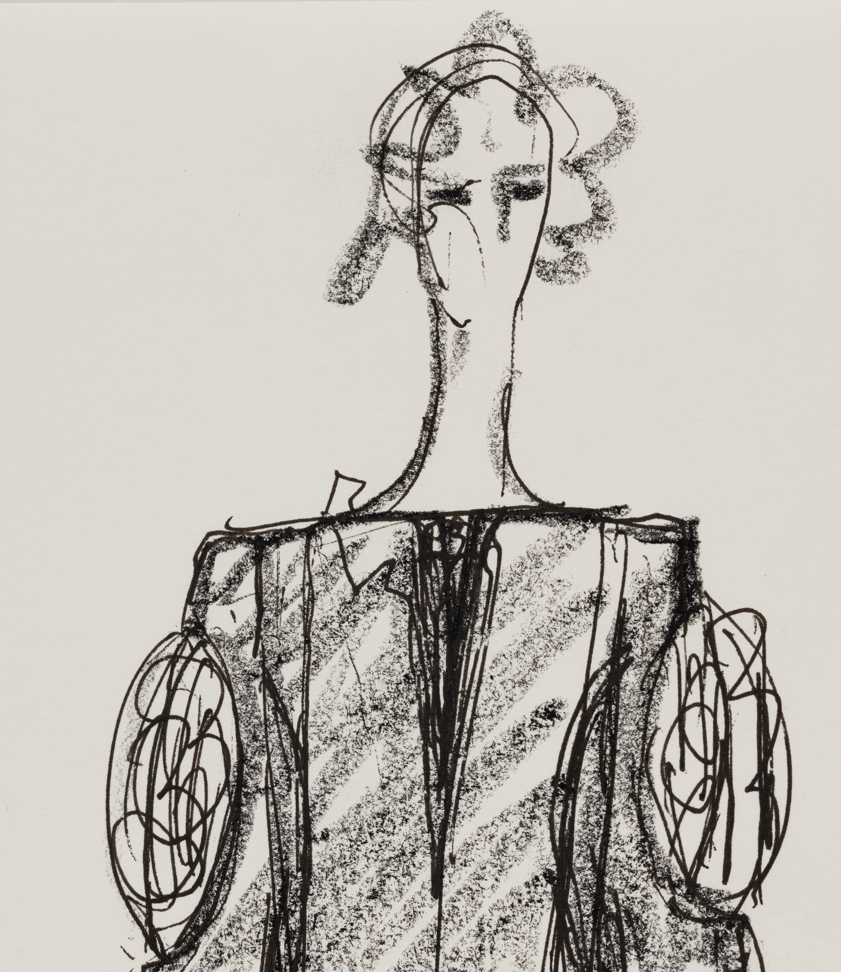 Karl Lagerfeld — Un croquis de mode original, probablement des années 1980