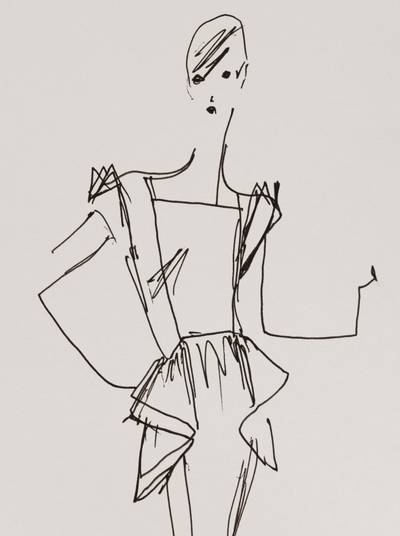 Deux croquis de mode originaux