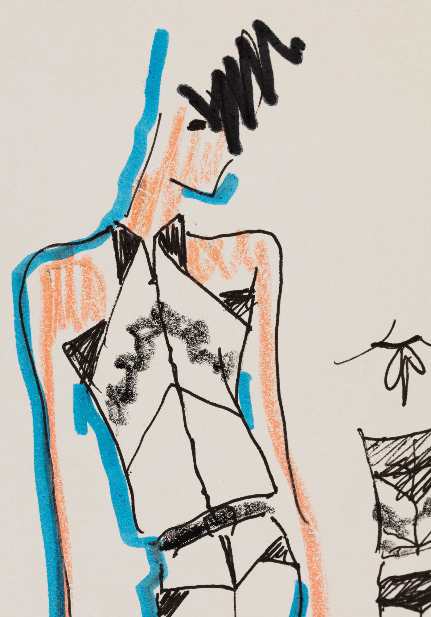 Karl Lagerfeld — Croquis de mode original, vers 2010