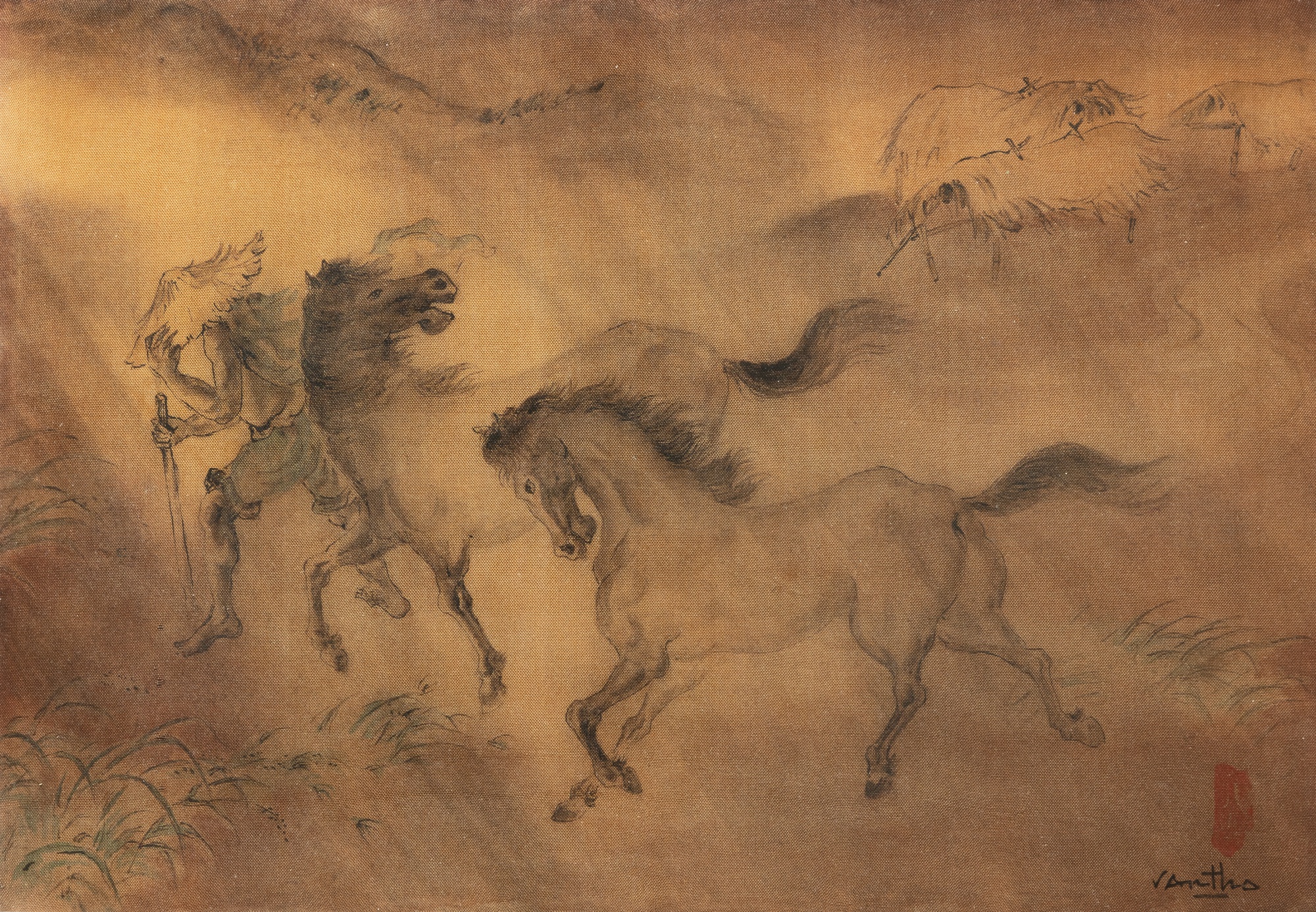 陳文圖 (1917-2004), 雨中駿馬