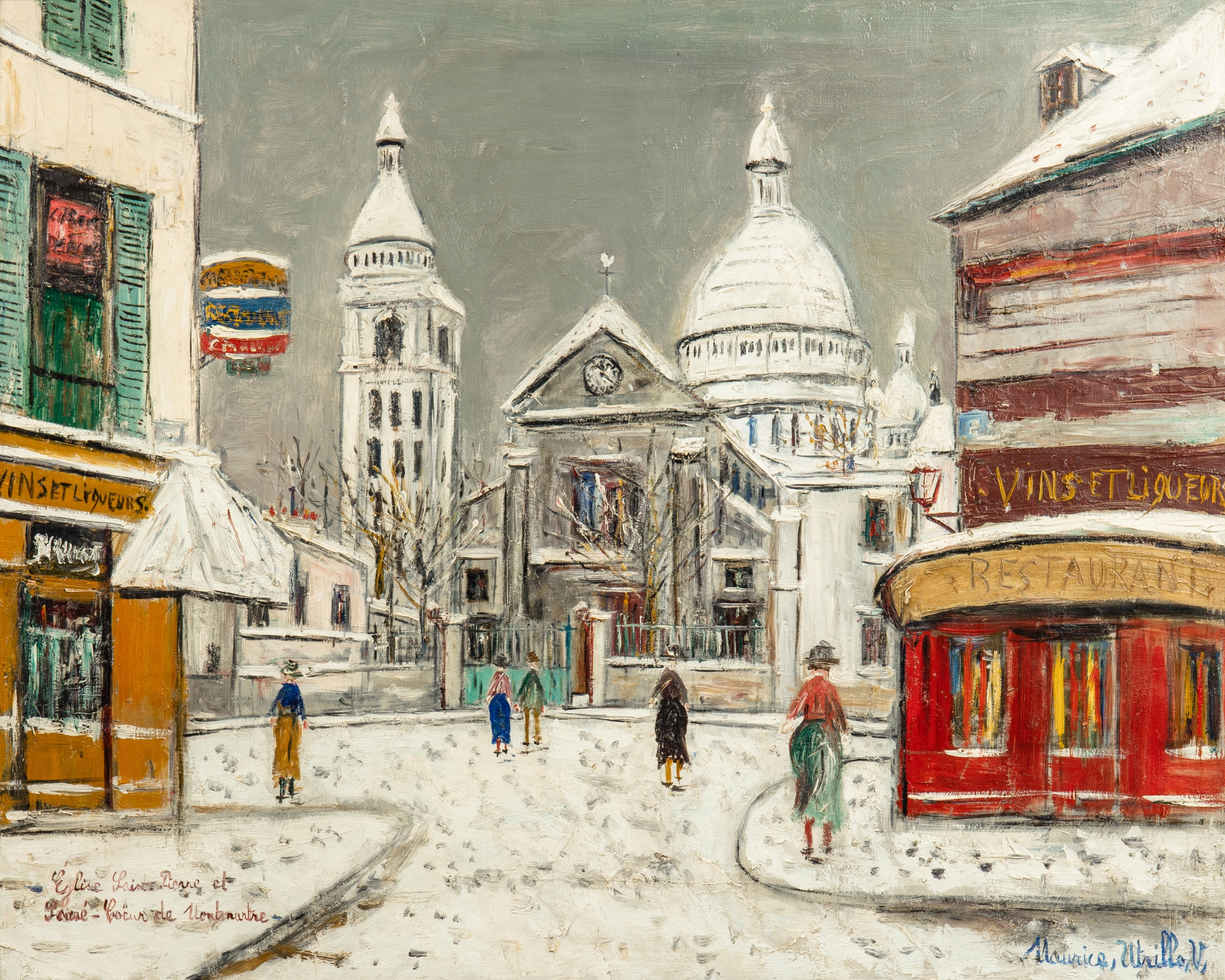 Maurice Utrillo — Église Saint-Pierre et Sacré-Cœur de Montmartre sous la neige