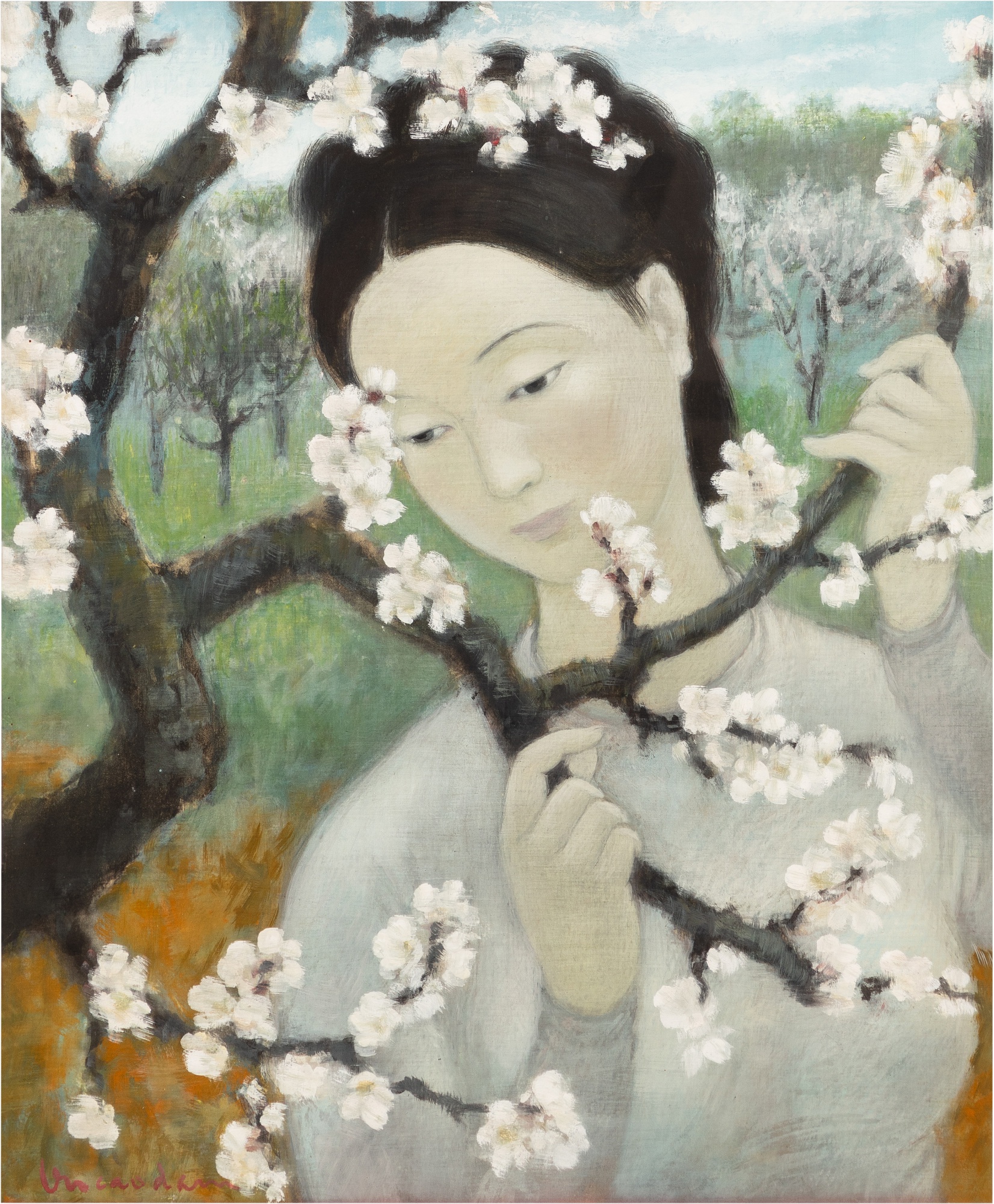 Vu Cao Dam — 武高談 (1908-2000)  櫻花樹下