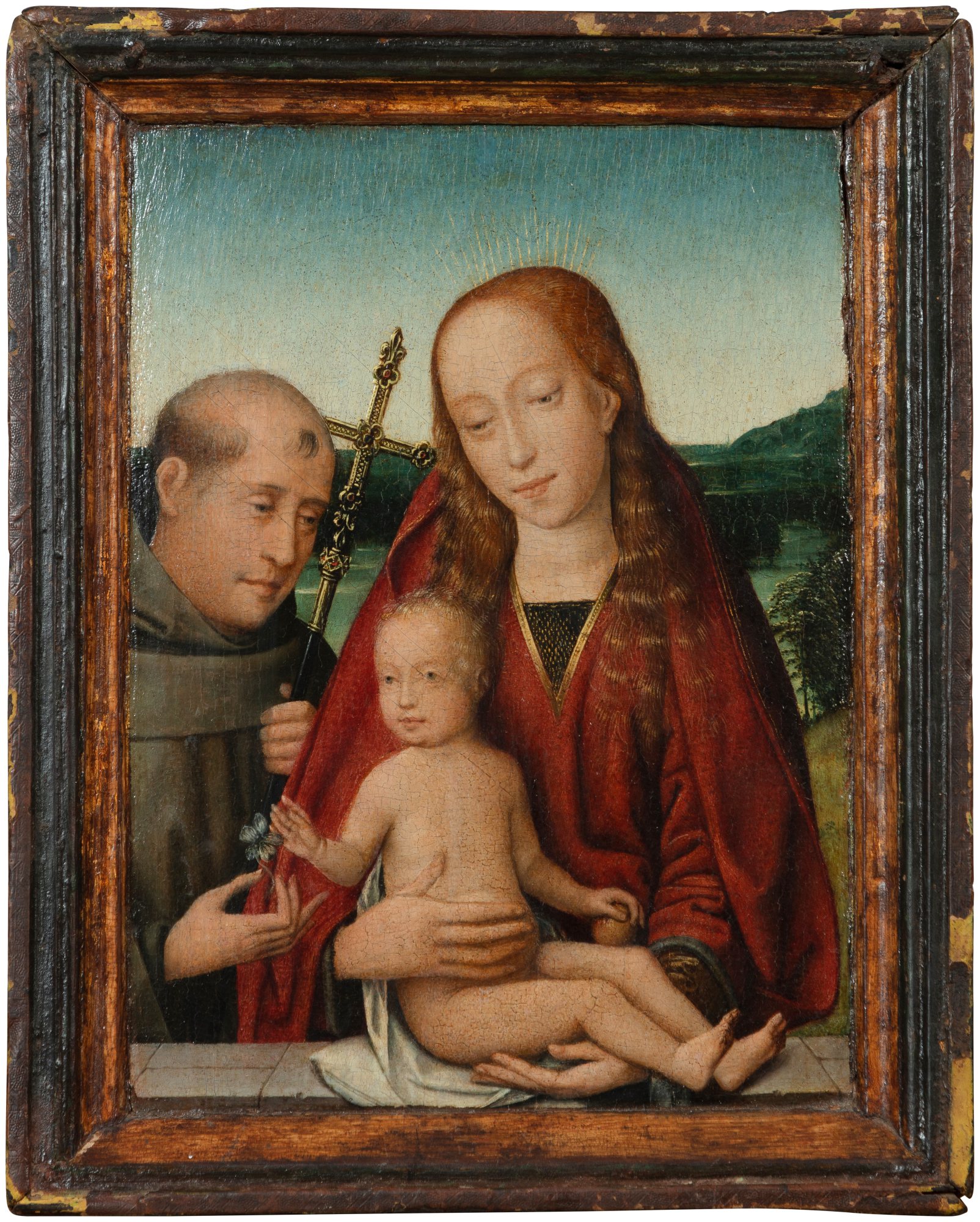 Workshop of Hans Memling, Northern School, circa 1500 — Vierge à l'Enfant avec un saint