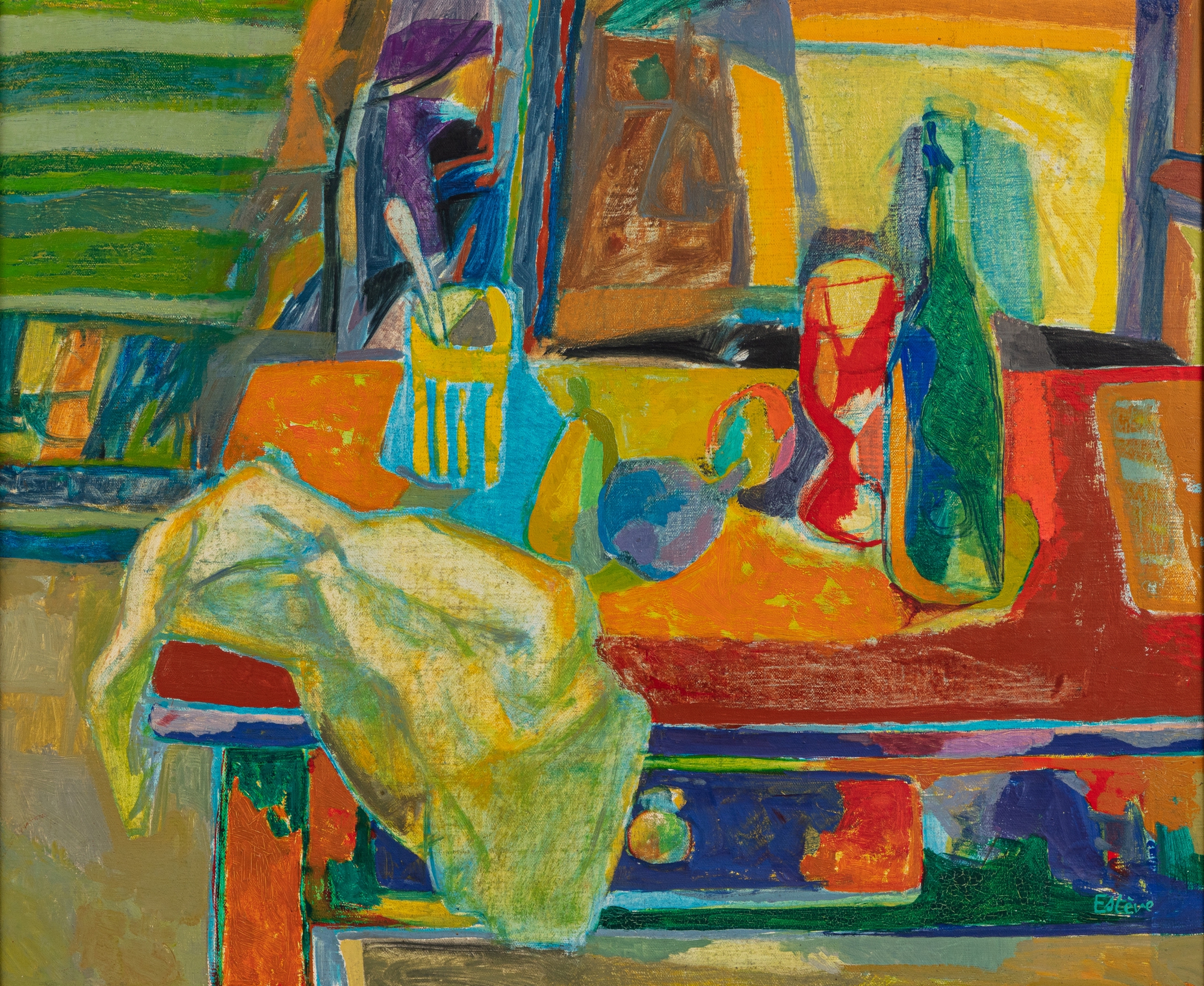 Maurice Estève — Coin de table à la serviette