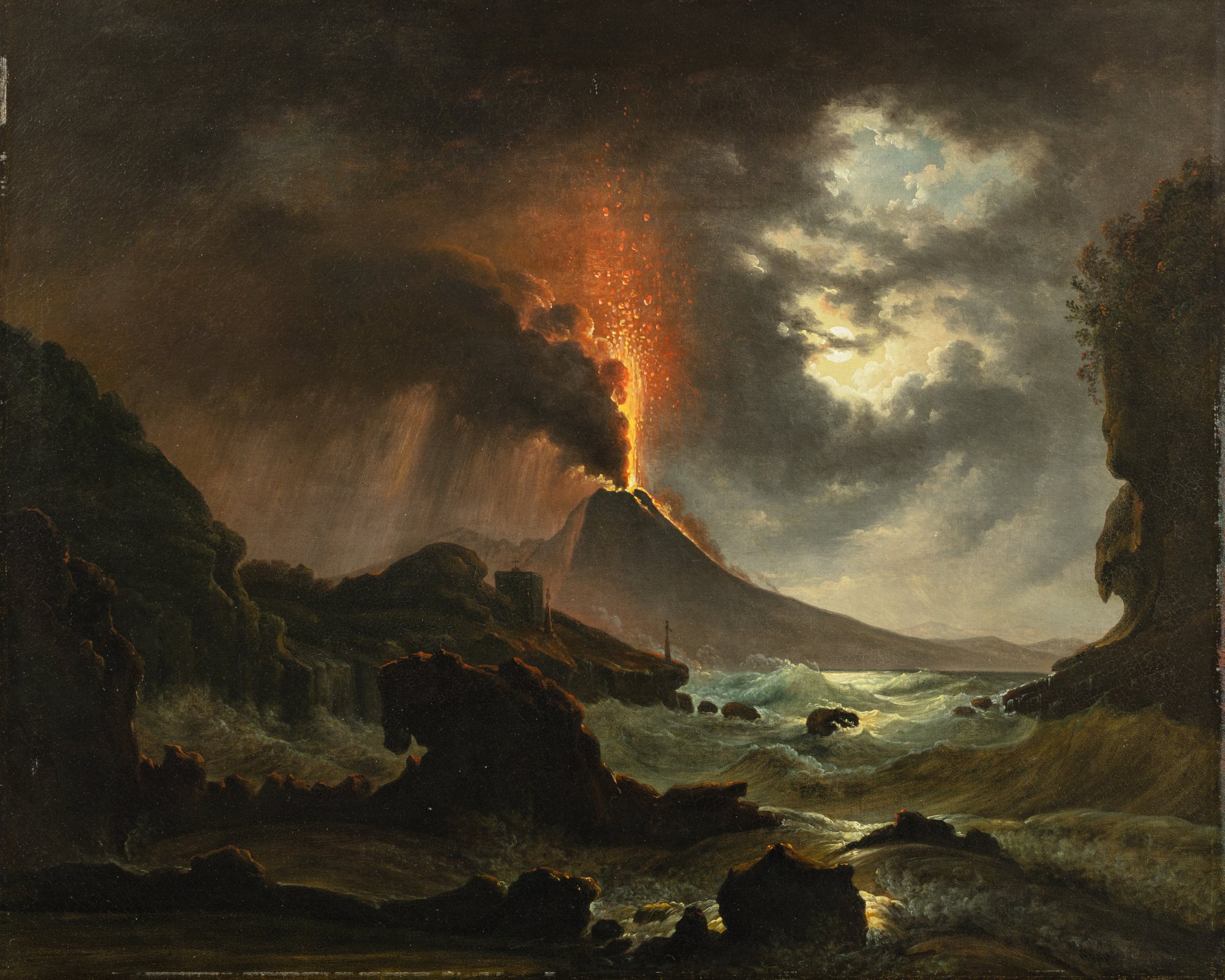 Johan Christian Dahl — Le Vésuve en éruption, de nuit