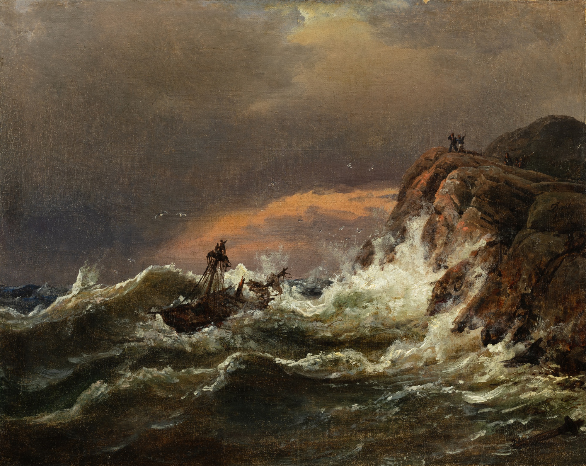 Johan Christian Dahl — Tempête sur la côte entre Larvik et Fredriksvern
