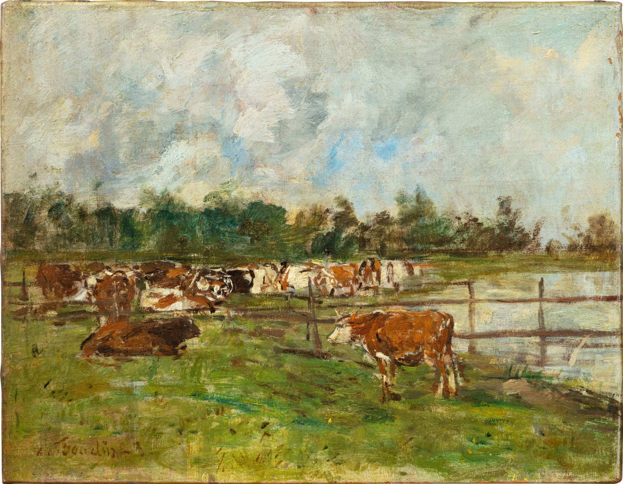 Eugène Boudin — Vaches au pré