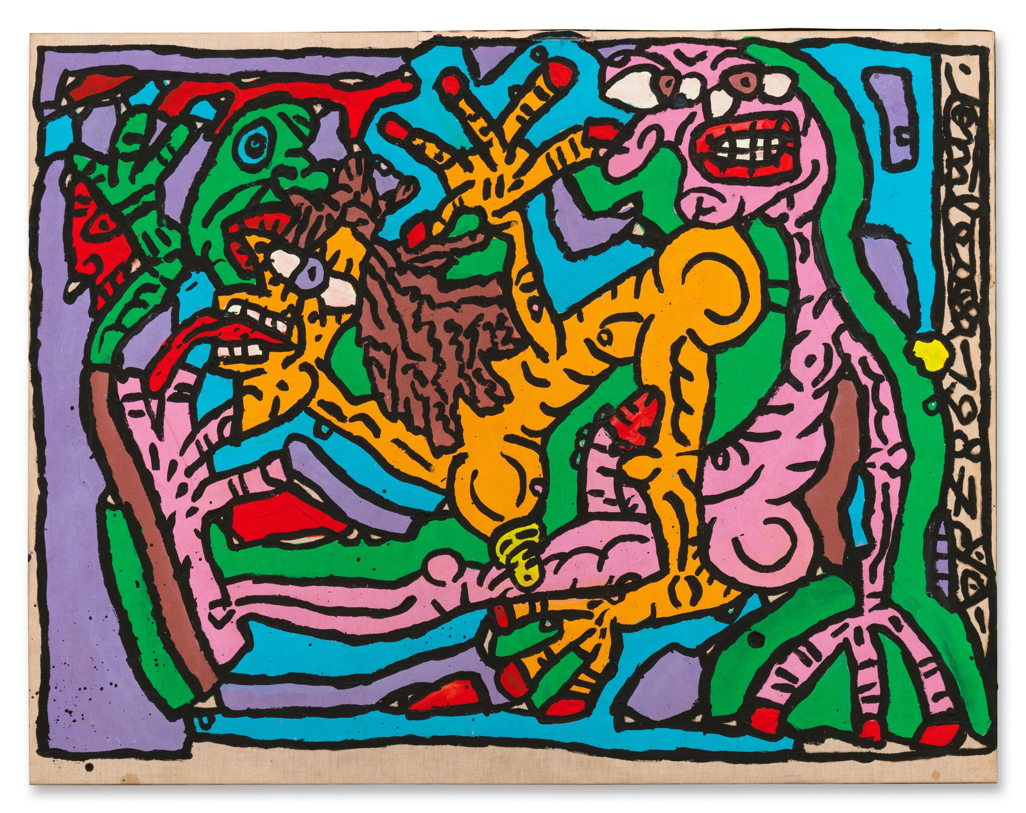 Robert Combas — L’amour entre un chauve et une chevelue