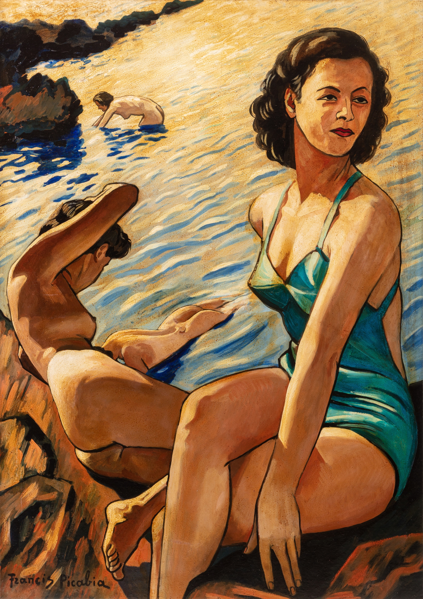 Quatre femmes au bord de l'eau