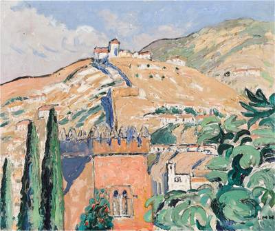 The Sacromonte from the Alhambra Granada