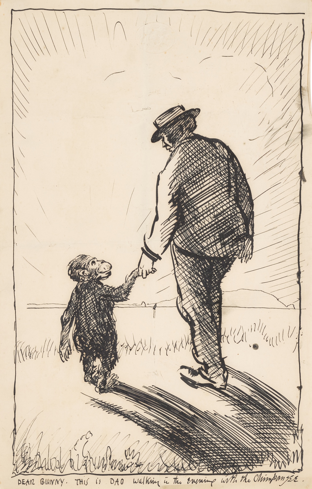 Walking in the Evening with the Chimpanzee