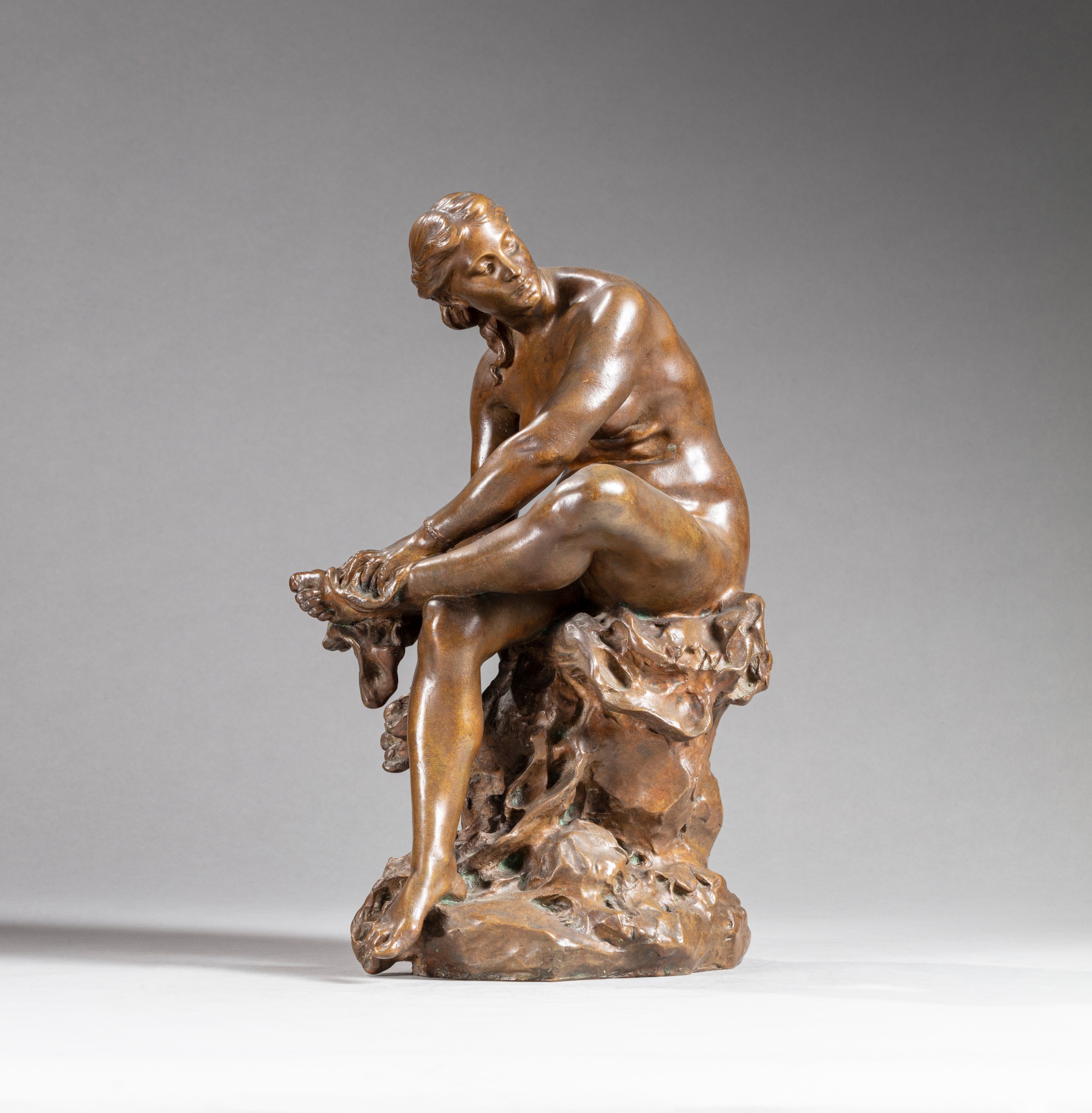 Jules Dalou — Bather drying her left foot