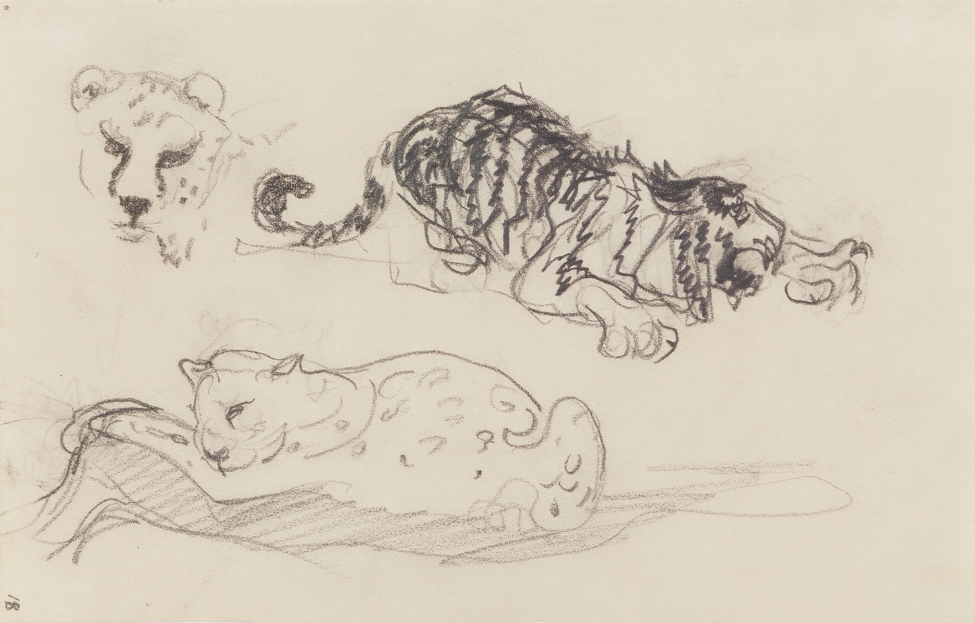 Franz Marc — Zwei Leoparden und ein Leopardenkopf
