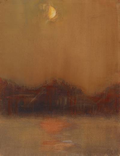 Mond, nur halb zu sehen