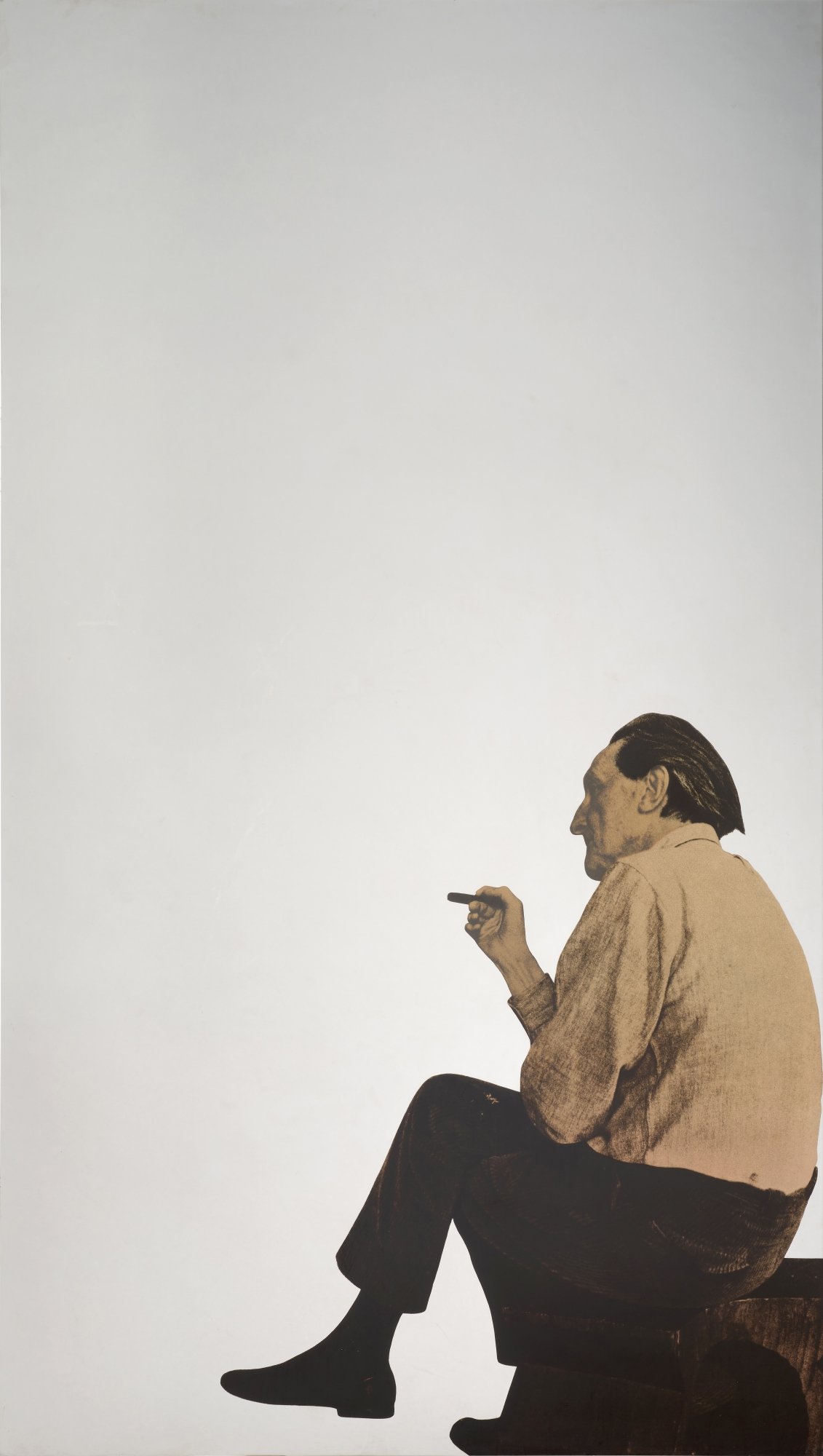 Michelangelo Pistoletto — Marcel Duchamp seduto su un Brancusi