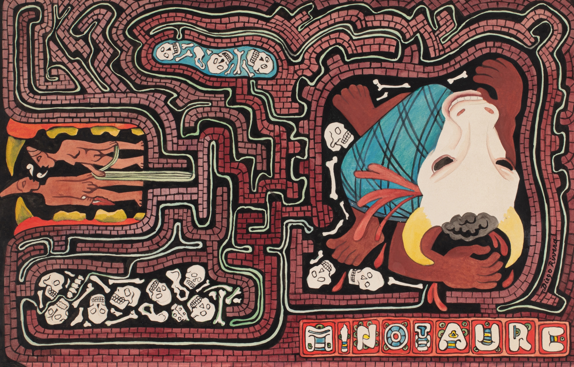 Diego Rivera — Minotaure (Projet de couverture intérieure)