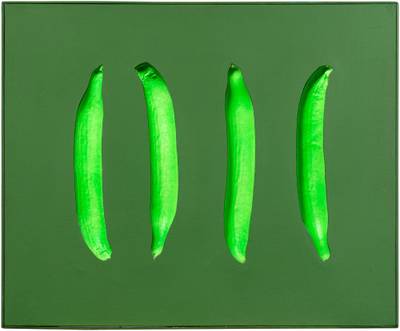 The four green cucumbers