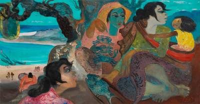 Women and Child on a Beach 海灘上的女人與小孩