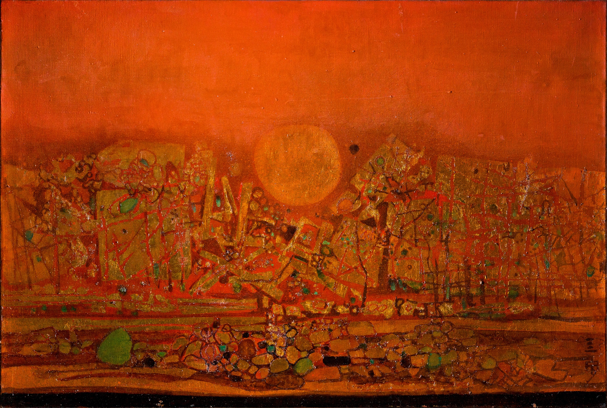 Cheong Soo Pieng — Red sunrise 紅色日出