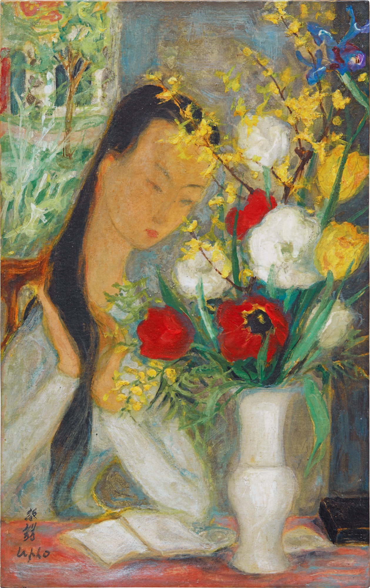 Lê Phổ — Femme aux Fleurs 女人與瓶花