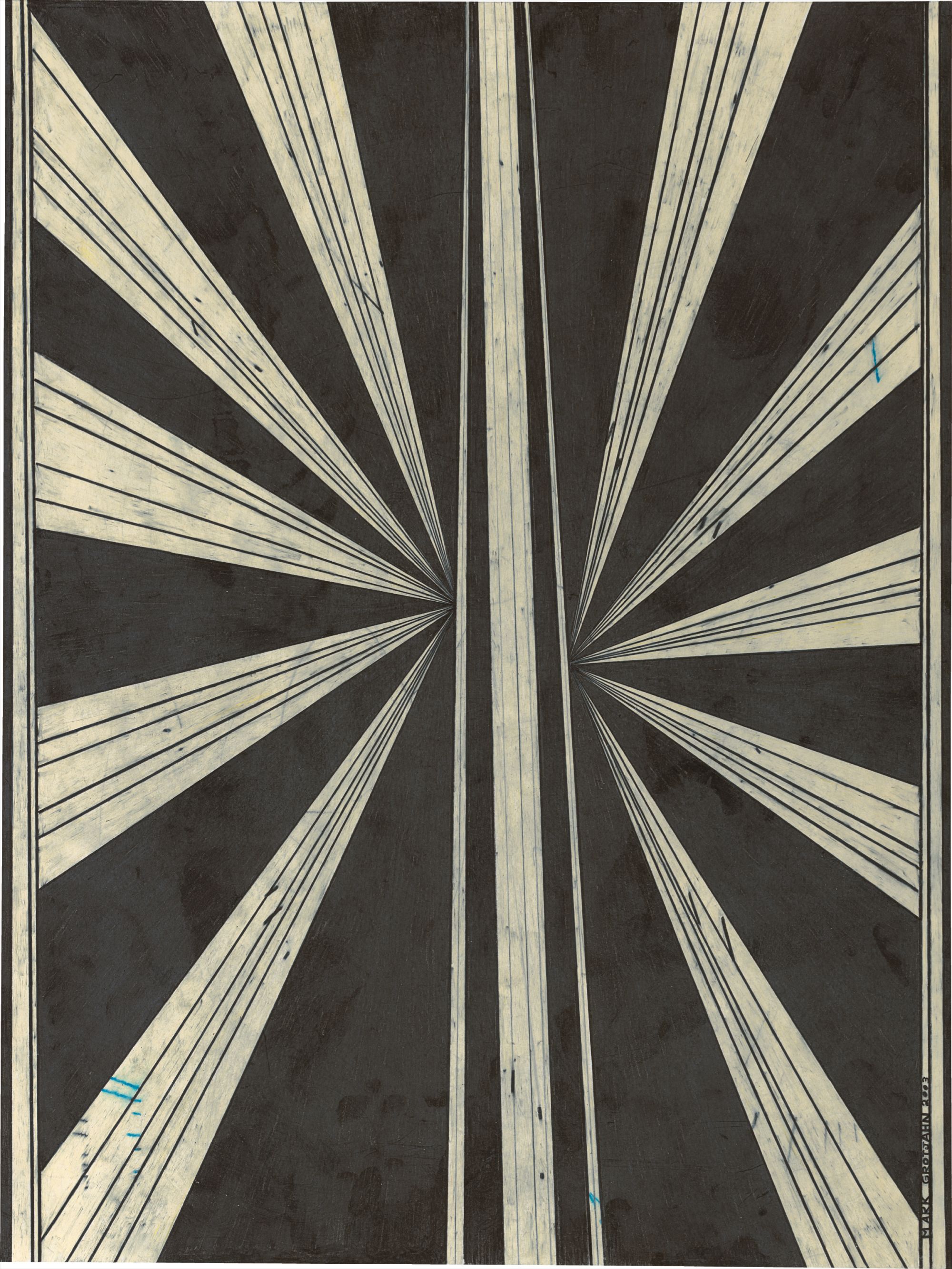 With his abstract and geometric pieces, Mark Grotjahn has distinguished himself as a leading artist amongst members of the modern and contemporary canon. Valued for his rigorous interest in optical illusions and perspective, Grotjahn works have been exhibited in numerous museums and are held in collections across the globe. Part of his celebrated and ongoing butterfly series