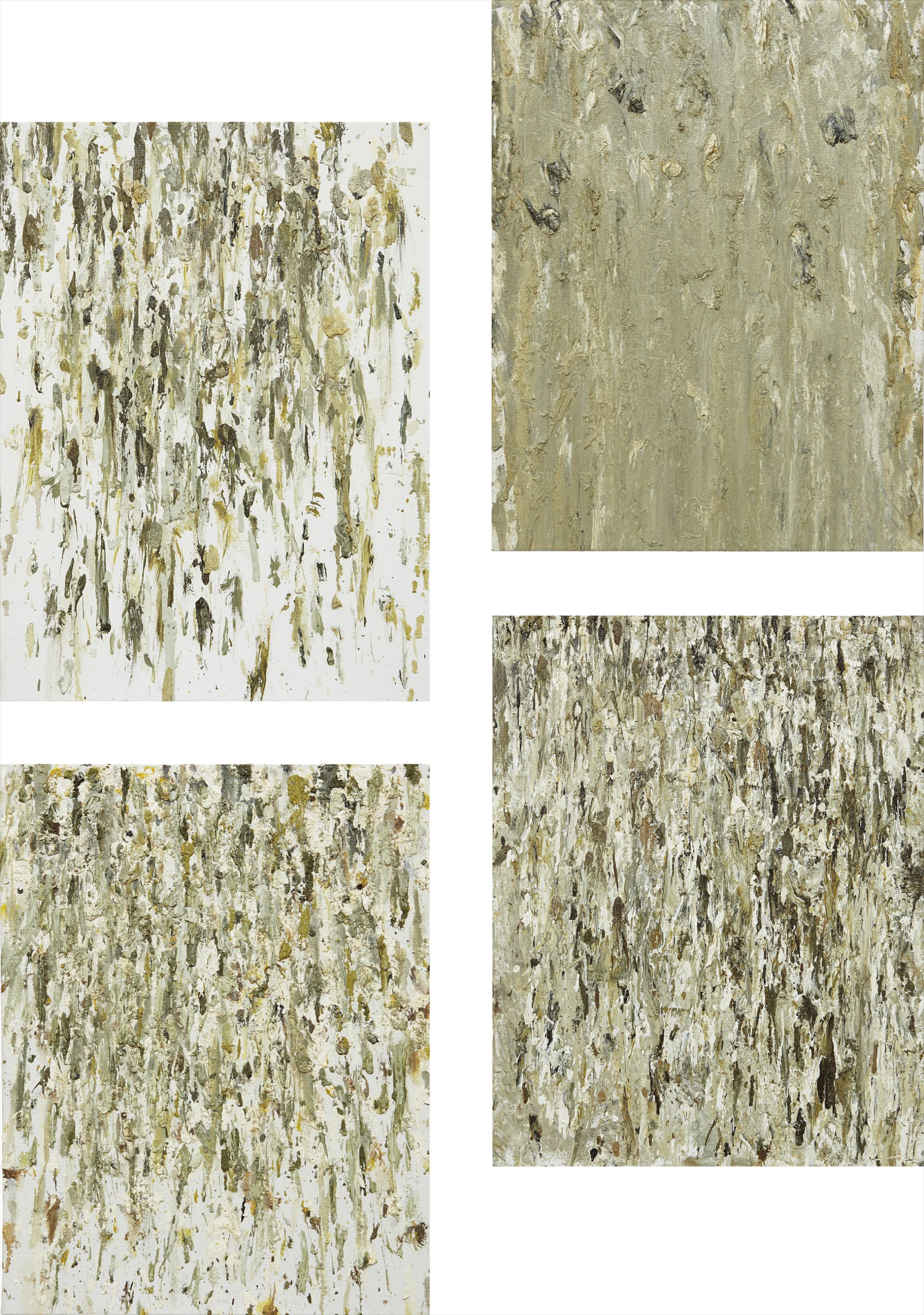 Dan Colen — ‘I kind of threw paint at in different ways so they end up looking like they are made of bird shit. They vary in size, touch and colour. Some of them look like Pollocks, some look very realistic, others are painterly, some are dumb, some are elegant, some are beautiful.’ (Dan Colen, ‘My Paintings Look Like Shit’,