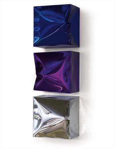 Totem No. 4: dark blue, violet, silver (galvanically chromed)
