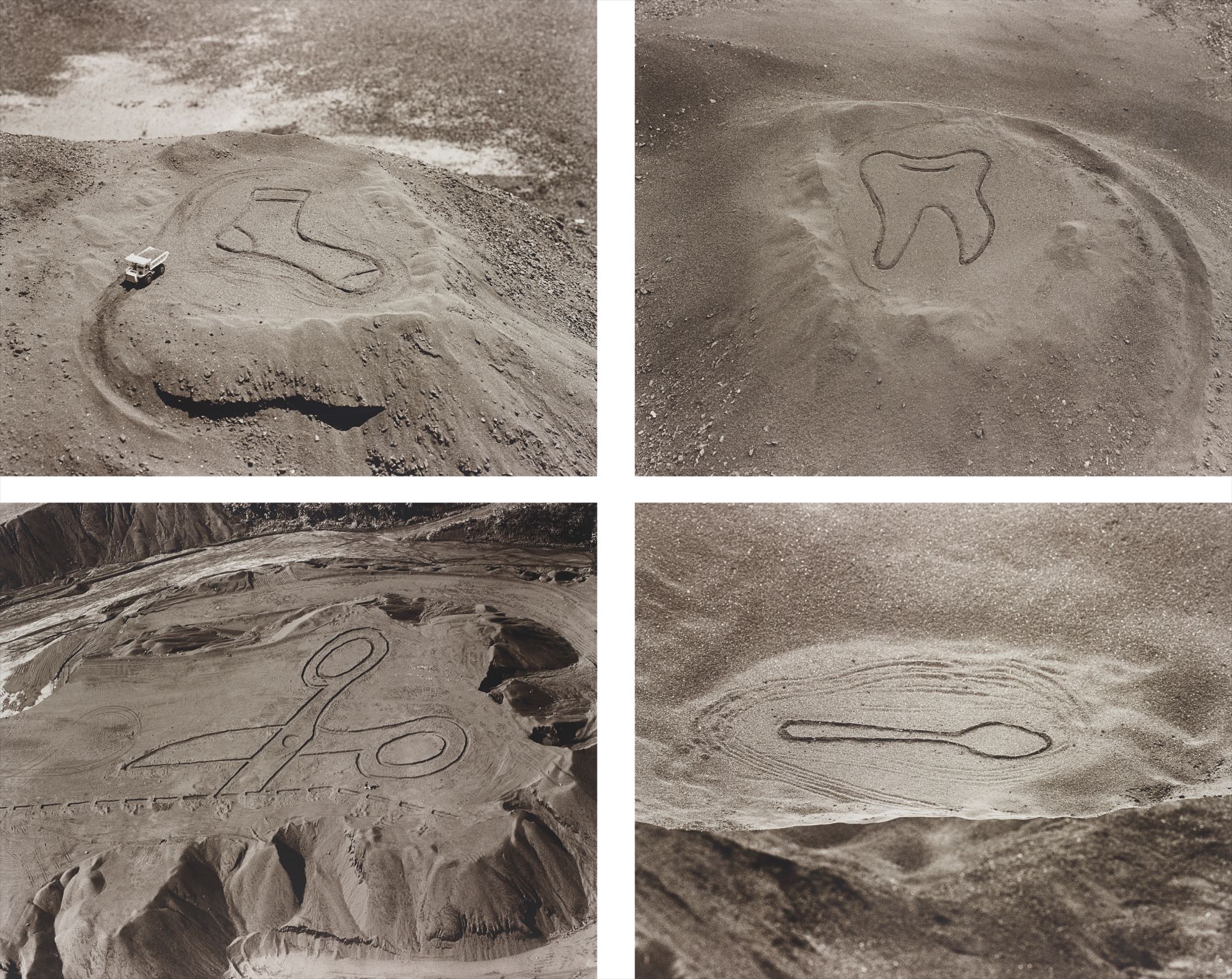 Vik Muniz — Four Works: The Sarzedo Series (Sock, Scissors, Tooth, Spoon)