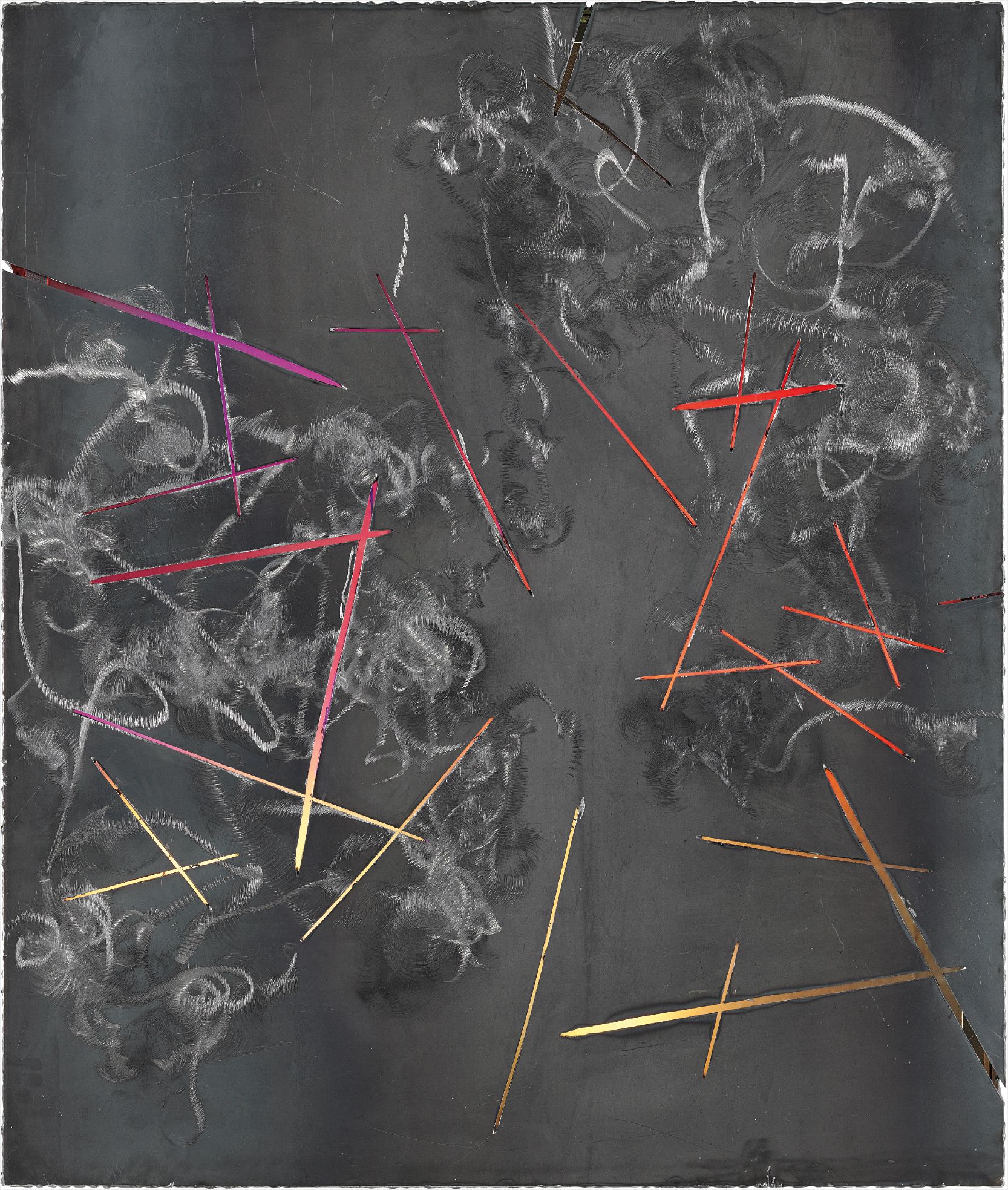 Anselm Reyle — steel panel and LED lights