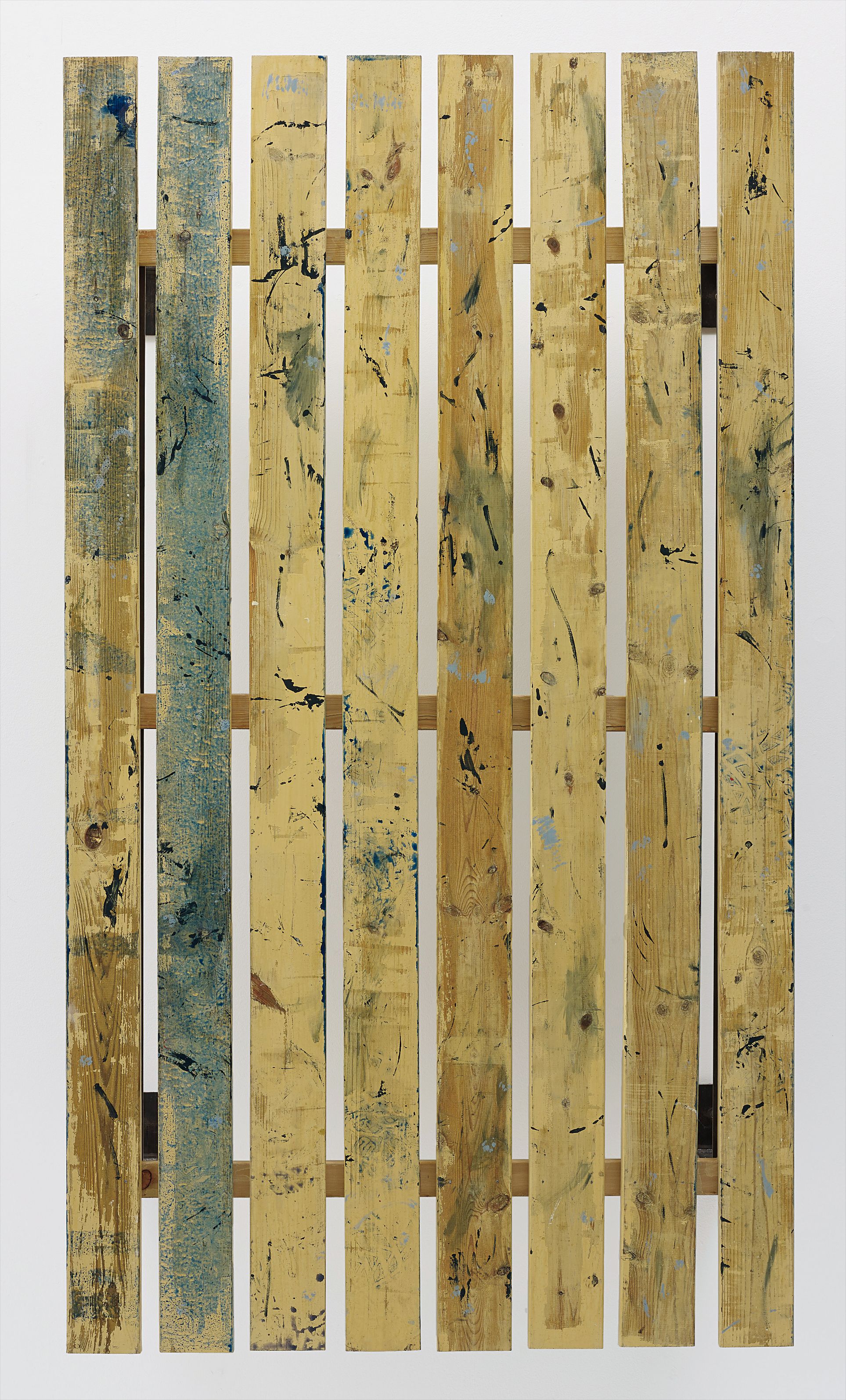 Fredrik Værslev — house paint, spraypaint on wood, steel support