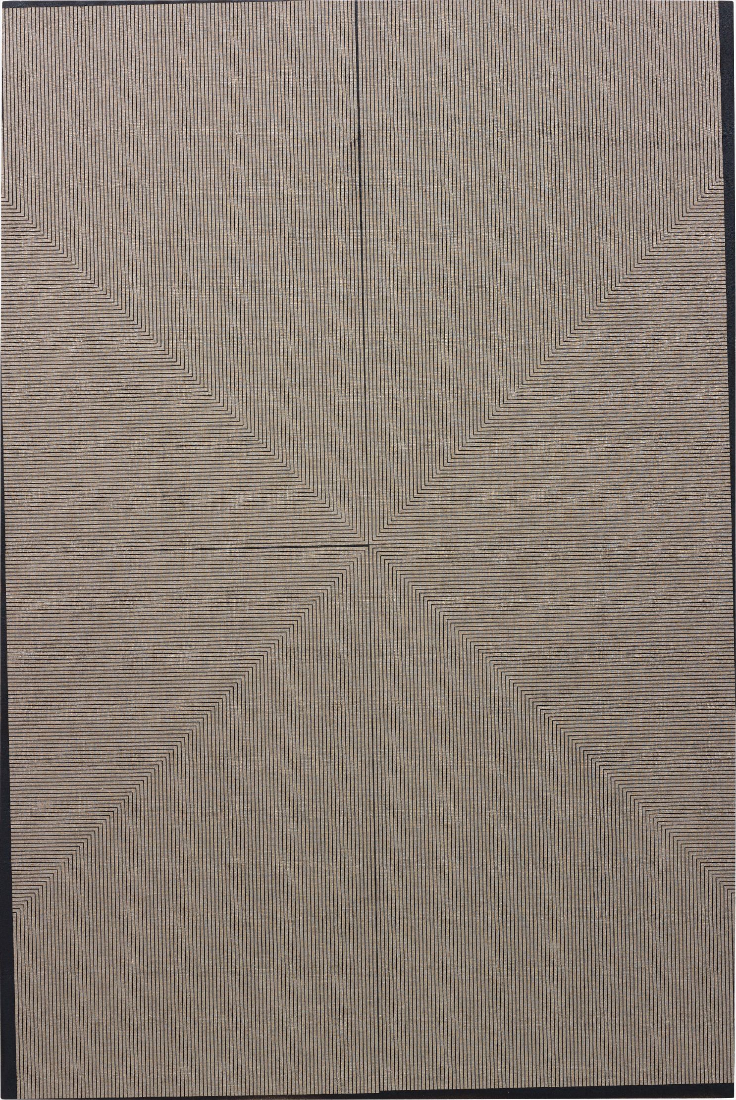 rubber on linen, laid on board