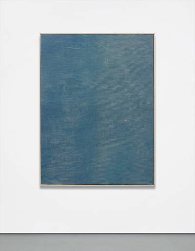 cyanotype on linen, in artist's frame