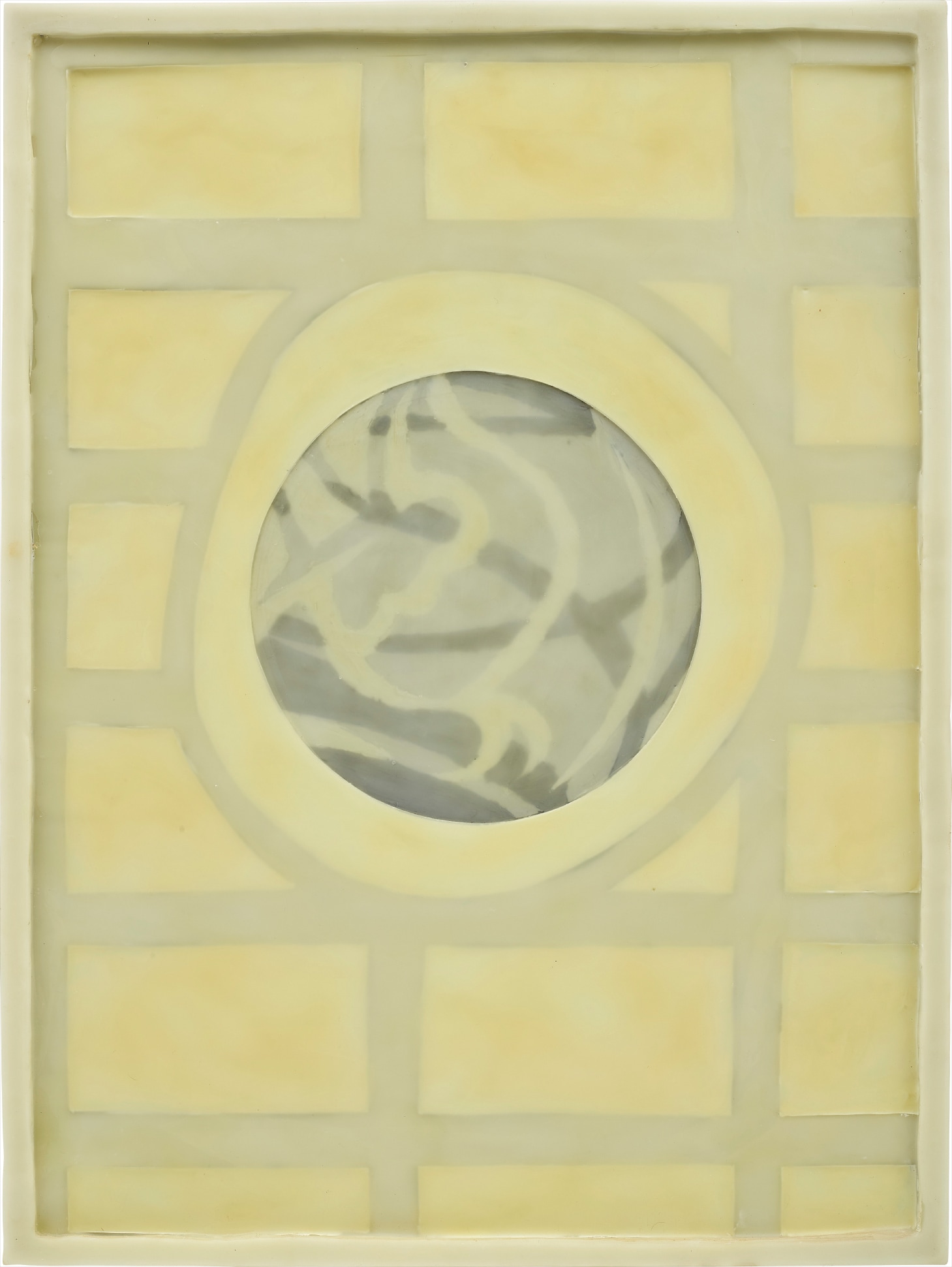 wax on canvas laid on board, in artist's frame