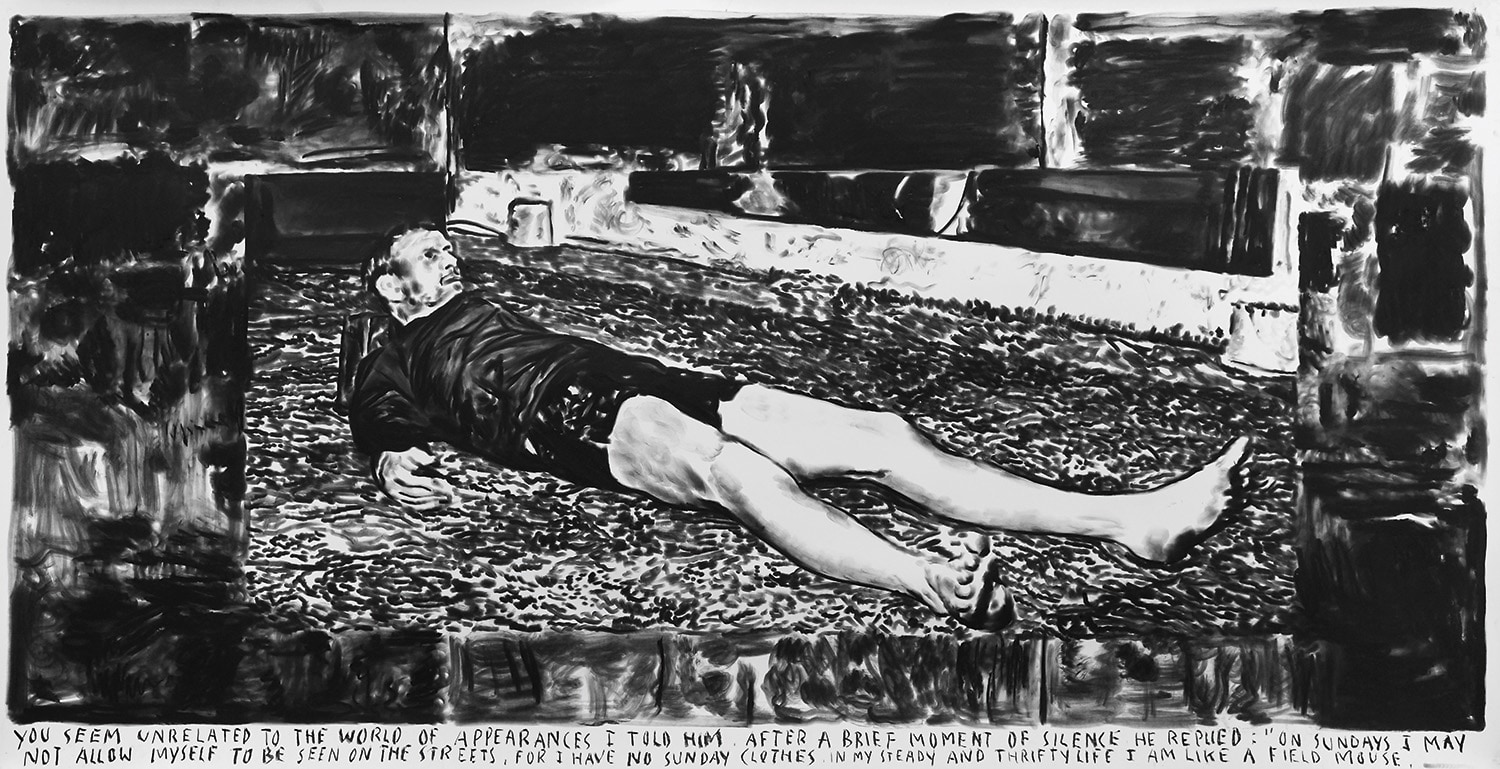 You seem unrelated to the world of apppearances. I told him. After a brief moment of silence he replied: "On Sundays I may not allow myself to be seen on the streets, for I have no Sunday clothes. In my steady and thrifty life I am like a field mouse