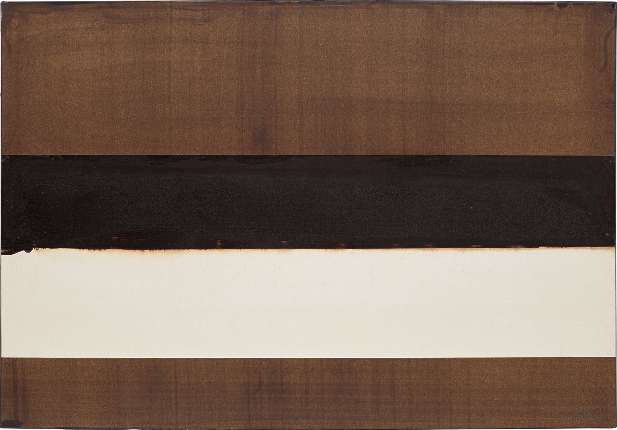 Pierre Soulages — walnut stain on paper mounted on linen